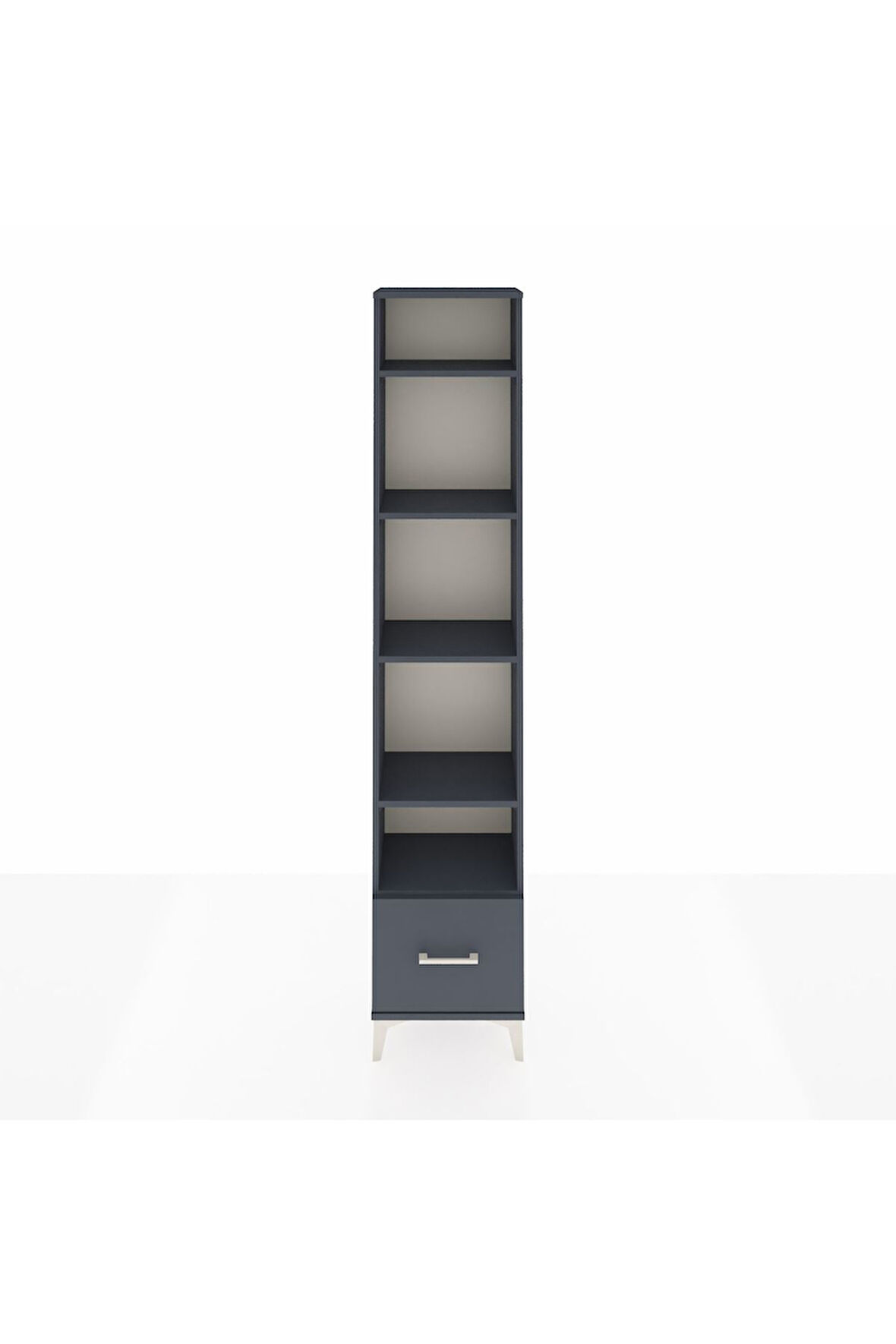 Arges Dolap 5 Raflı Tek Çekmeceli 44x30x221 Antrasit-Antrasit