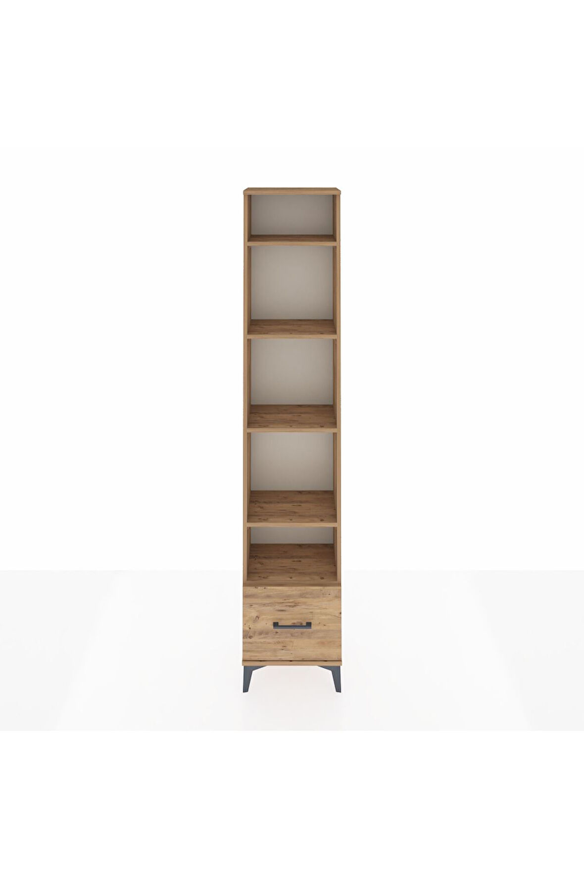 Arges Dolap 5 Raflı Tek Çekmeceli 44x30x221 Çam-Çam