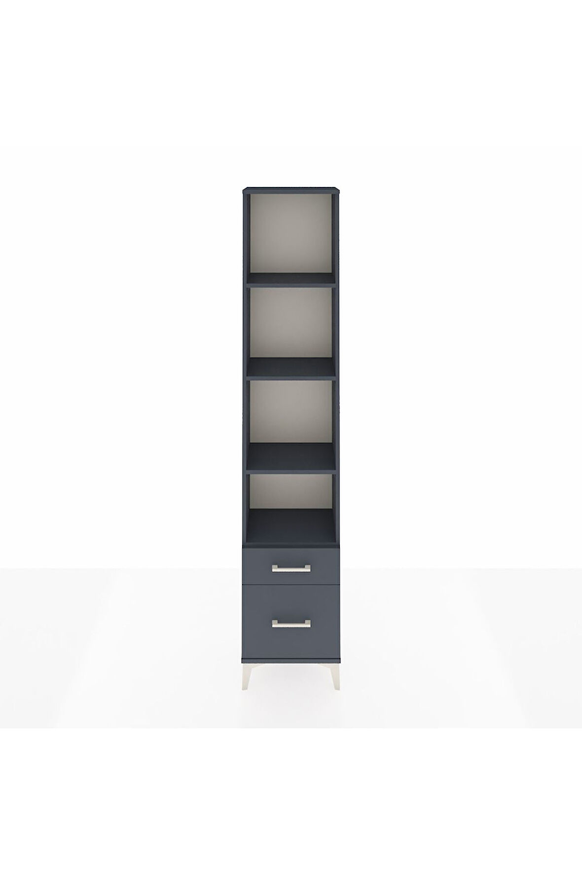 Arges Dolap 4 Raflı 2 Çekmeceli 44x30x221 Antrasit-Antrasit