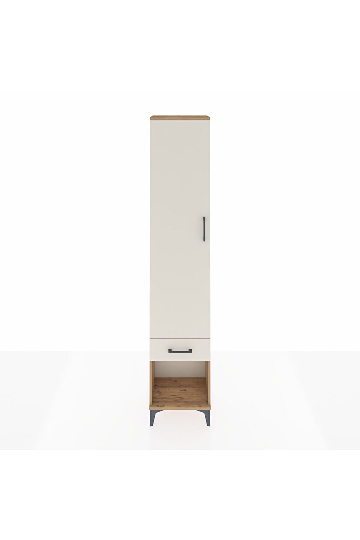 Arges Dolap 2 Raflı Tek Çekmeceli Tek Askılı 44x30x221 Çam-Aytaşı