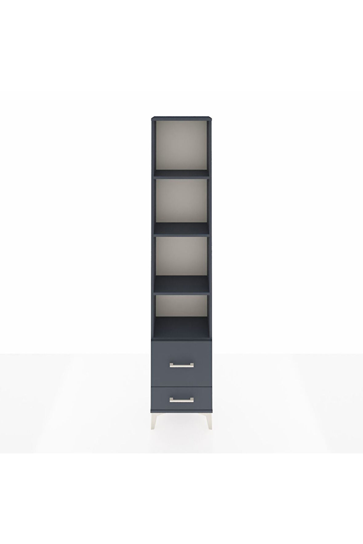 Arges Dolap 4 Raflı 2 Çekmeceli 44x30x221 Antrasit-Antrasit