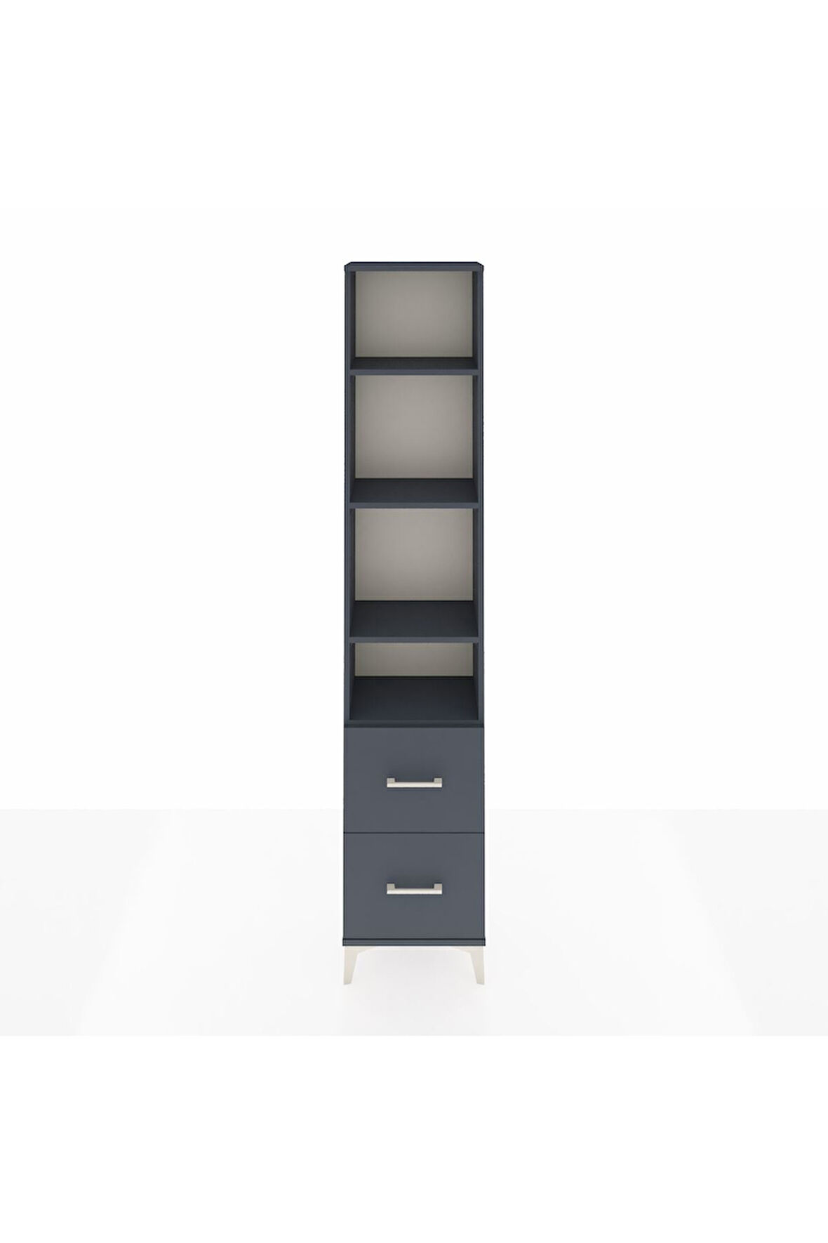 Arges Dolap 4 Raflı 2 Çekmeceli 44x30x221 Antrasit-Antrasit