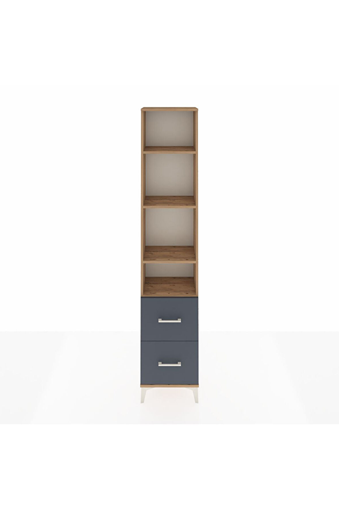 Arges Dolap 4 Raflı 2 Çekmeceli 44x30x221 Çam-Antrasit