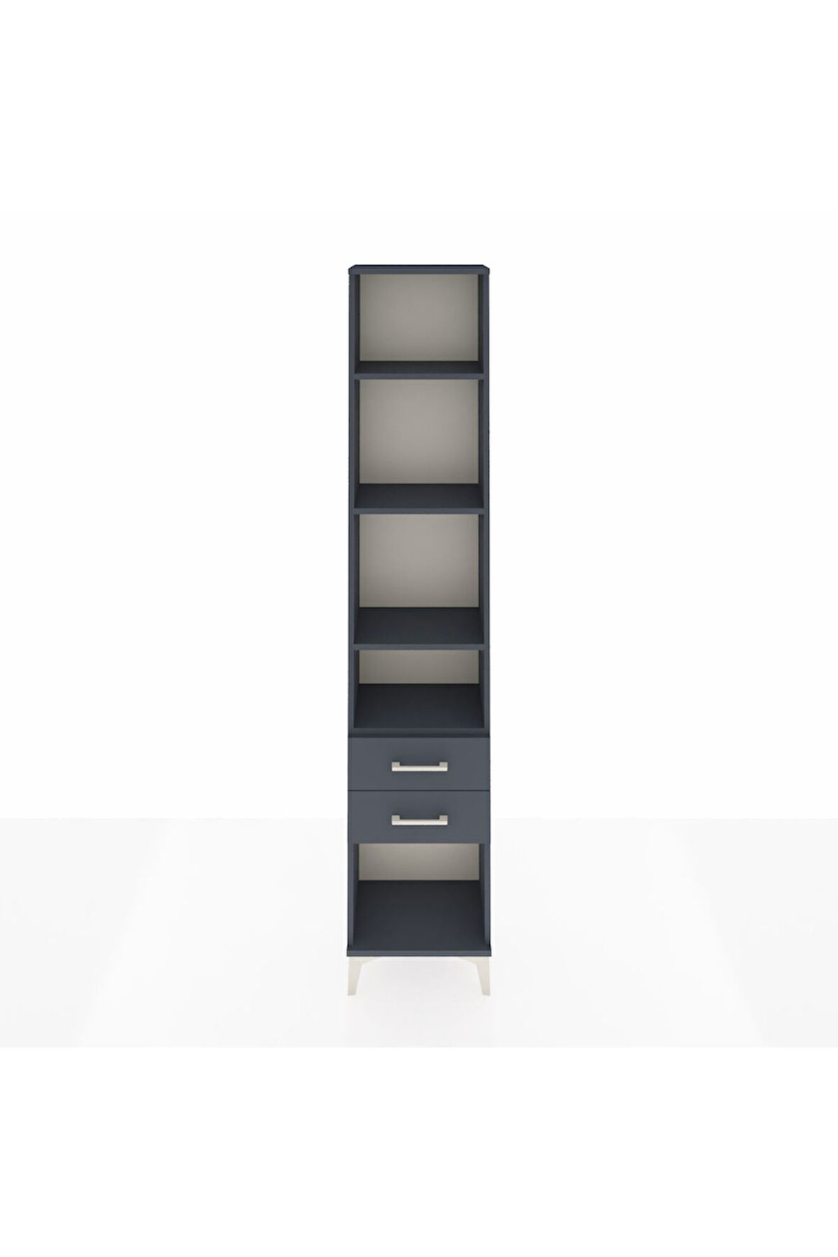 Arges Dolap 4 Raflı 2 Çekmeceli 44x30x221 Antrasit-Antrasit