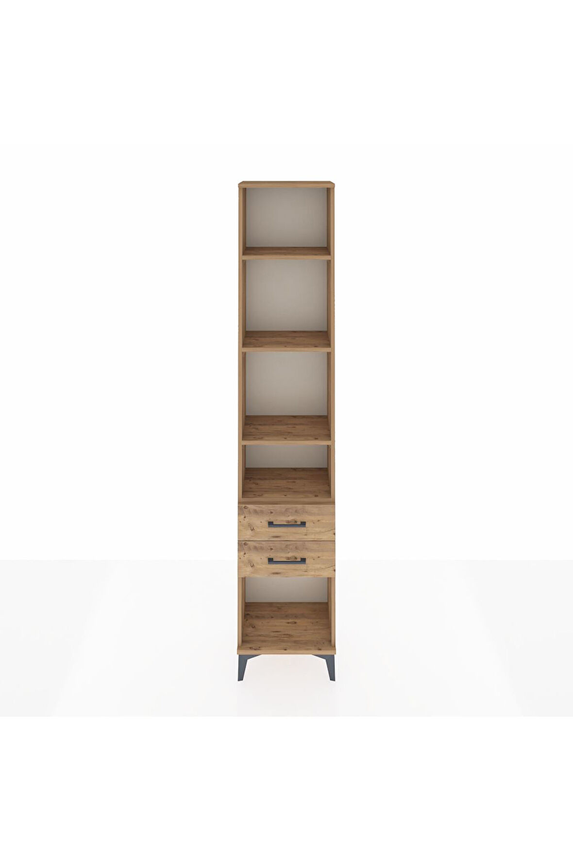 Arges Dolap 4 Raflı 2 Çekmeceli 44x30x221 Çam-Çam