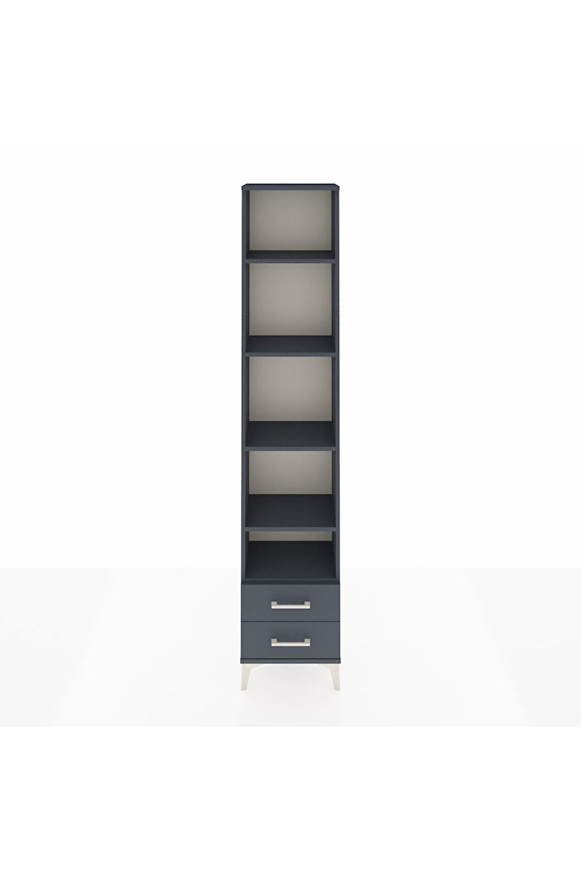 Arges Dolap 5 Raflı 2 Çekmeceli 44x30x221 Antrasit-Antrasit