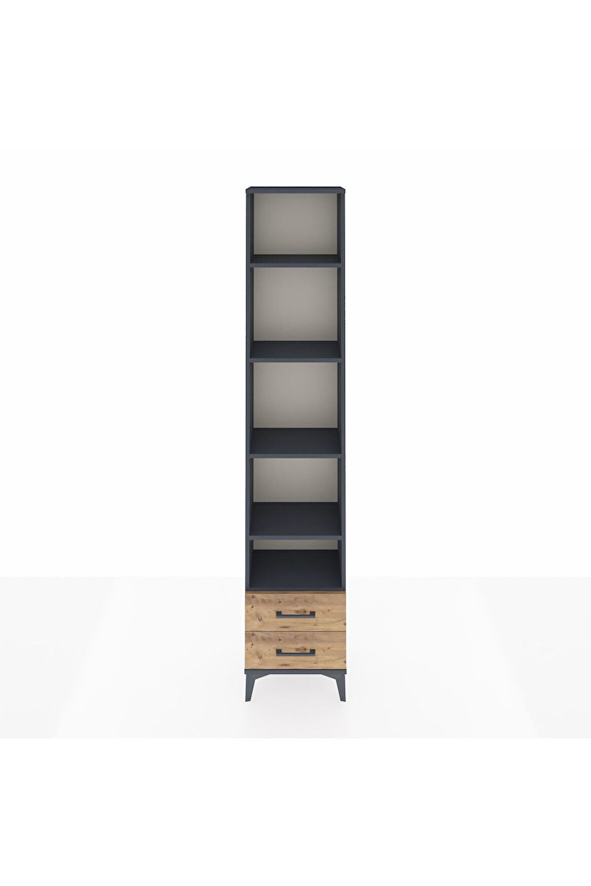 Arges Dolap 5 Raflı 2 Çekmeceli 44x30x221 Antrasit-Çam