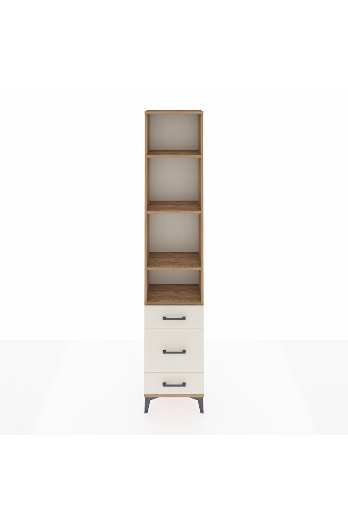 Arges Dolap 4 Raflı 3 Çekmeceli 44x30x221 Çam-Aytaşı