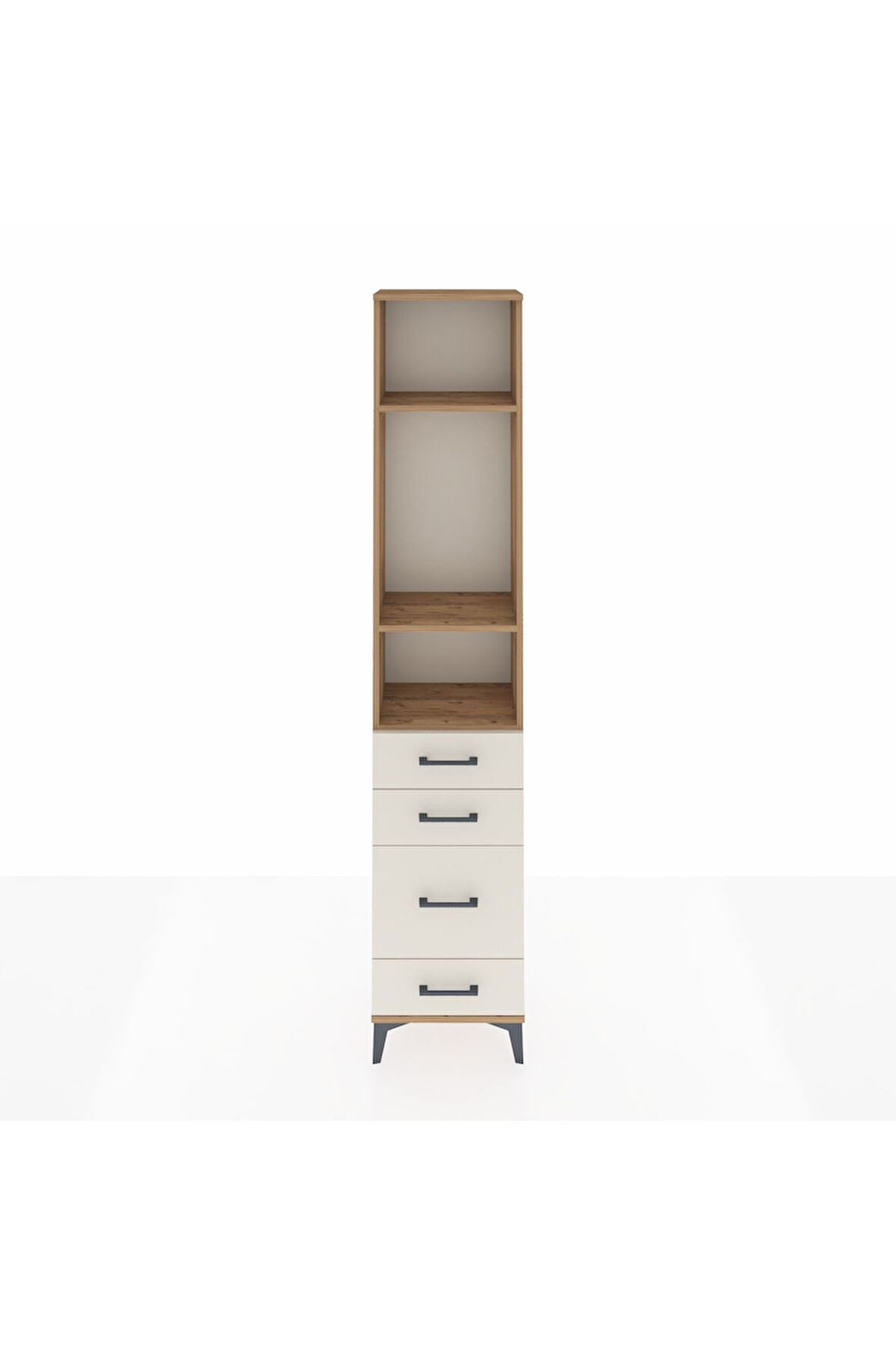 Arges Dolap 3 Raflı 4 Çekmeceli 44x30x221 Çam-Aytaşı