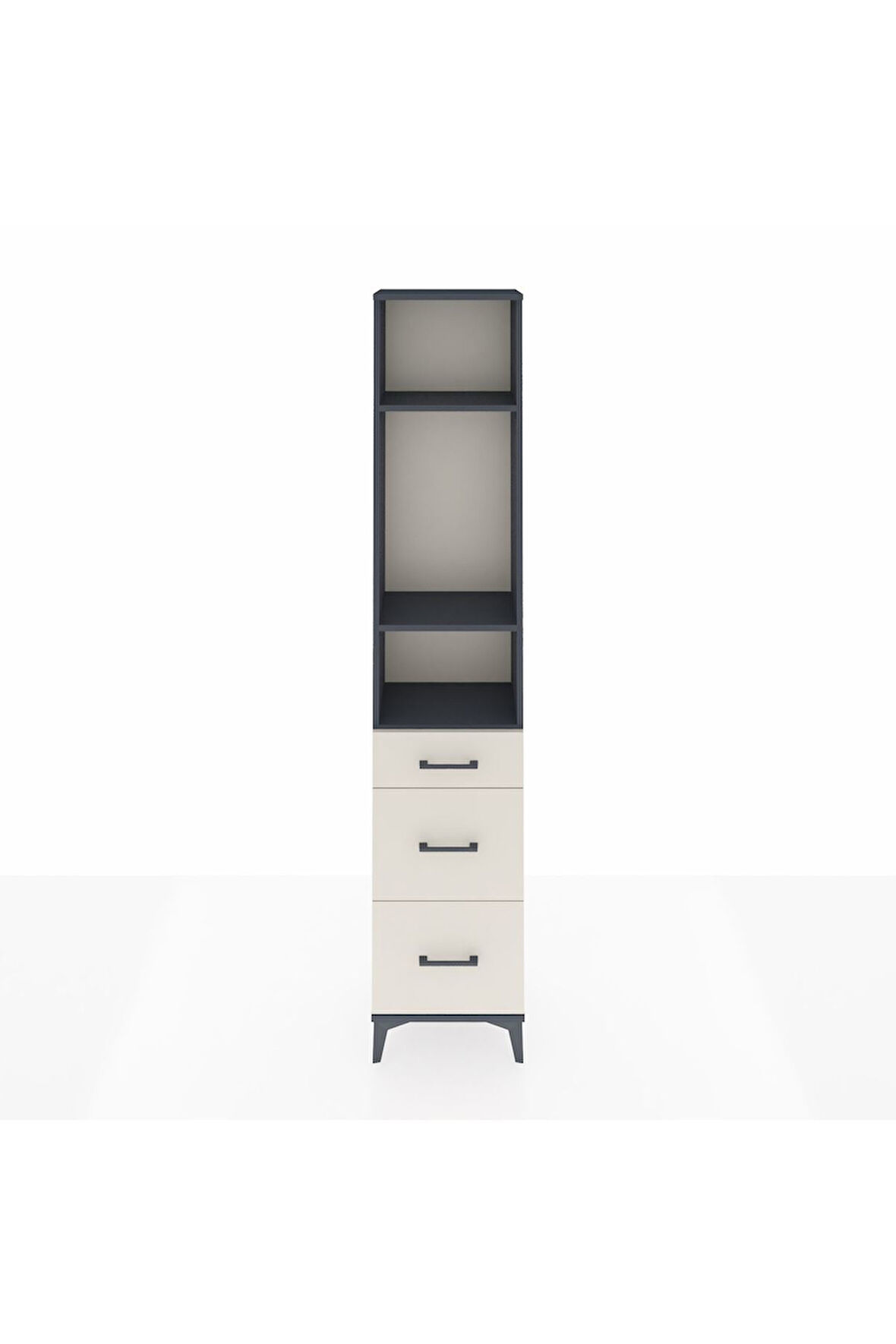 Arges Dolap 3 Raflı 3 Çekmeceli 44x30x221 Antrasit-Aytaşı