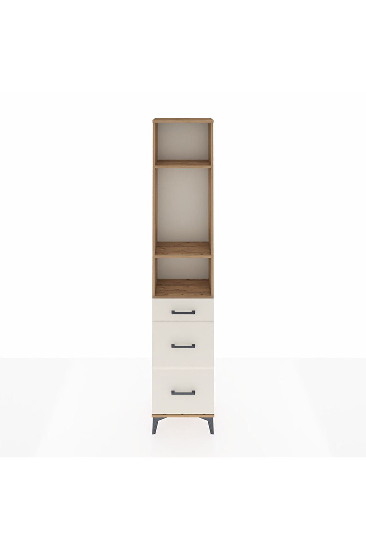 Arges Dolap 3 Raflı 3 Çekmeceli 44x30x221 Çam-Aytaşı