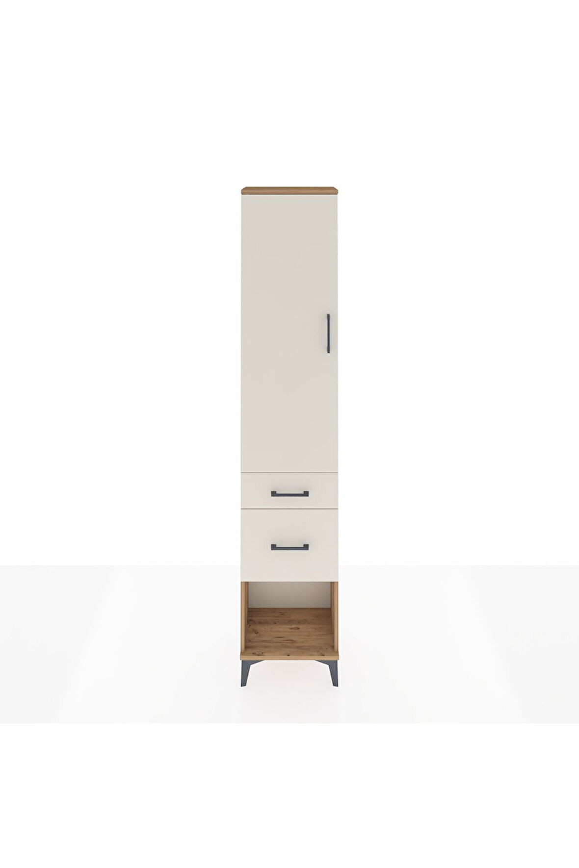 Arges Dolap 2 Raflı 2 Çekmeceli Tek Askılı 44x30x221 Çam-Aytaşı