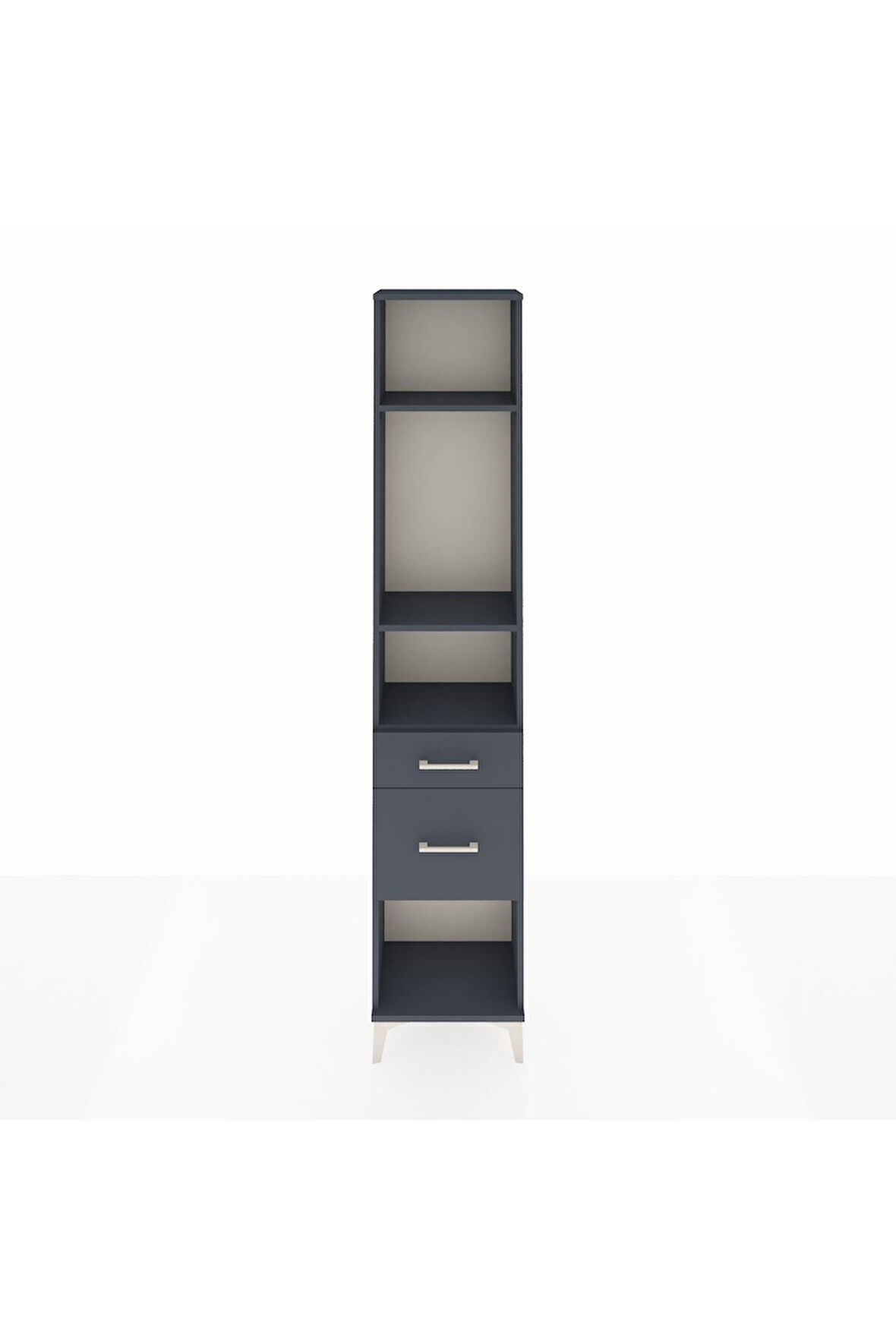 Arges Dolap 3 Raflı 2 Çekmeceli 44x30x221 Antrasit-Antrasit