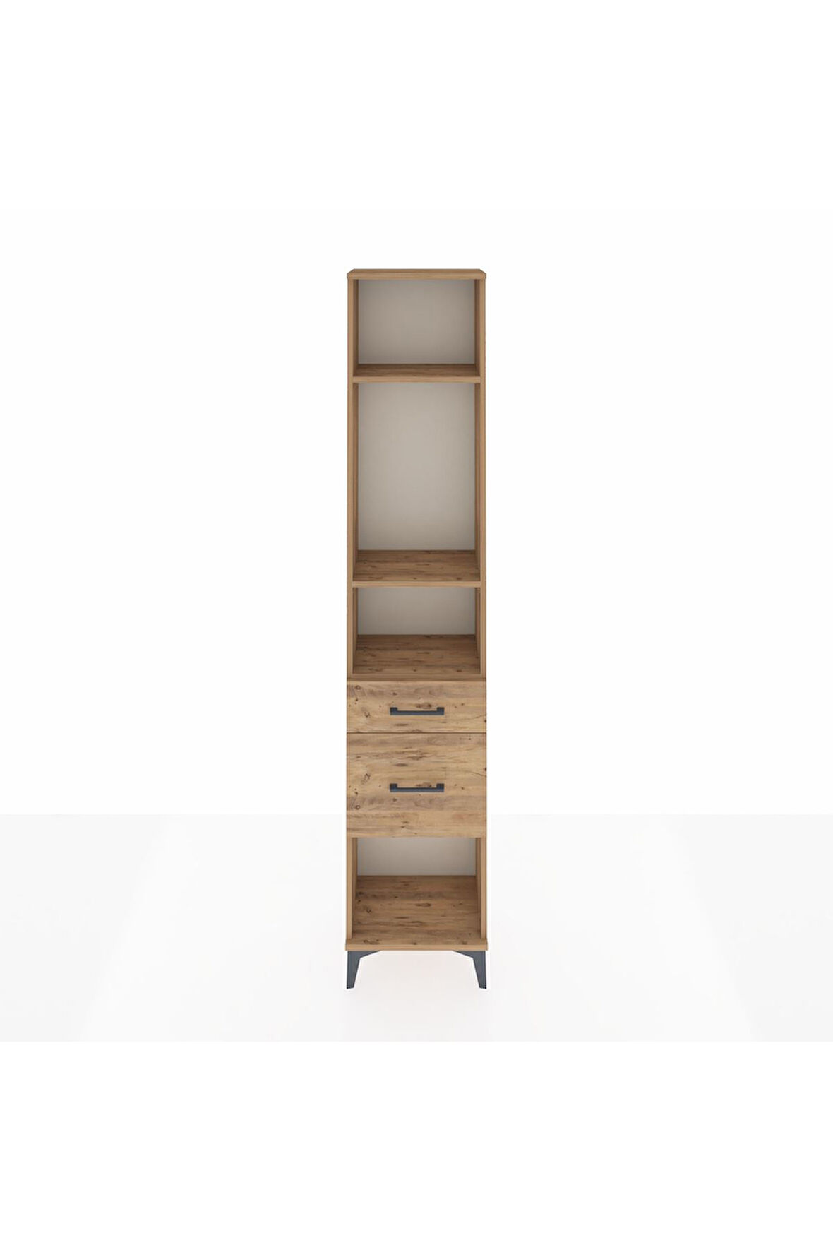 Arges Dolap 3 Raflı 2 Çekmeceli 44x30x221 Çam-Çam