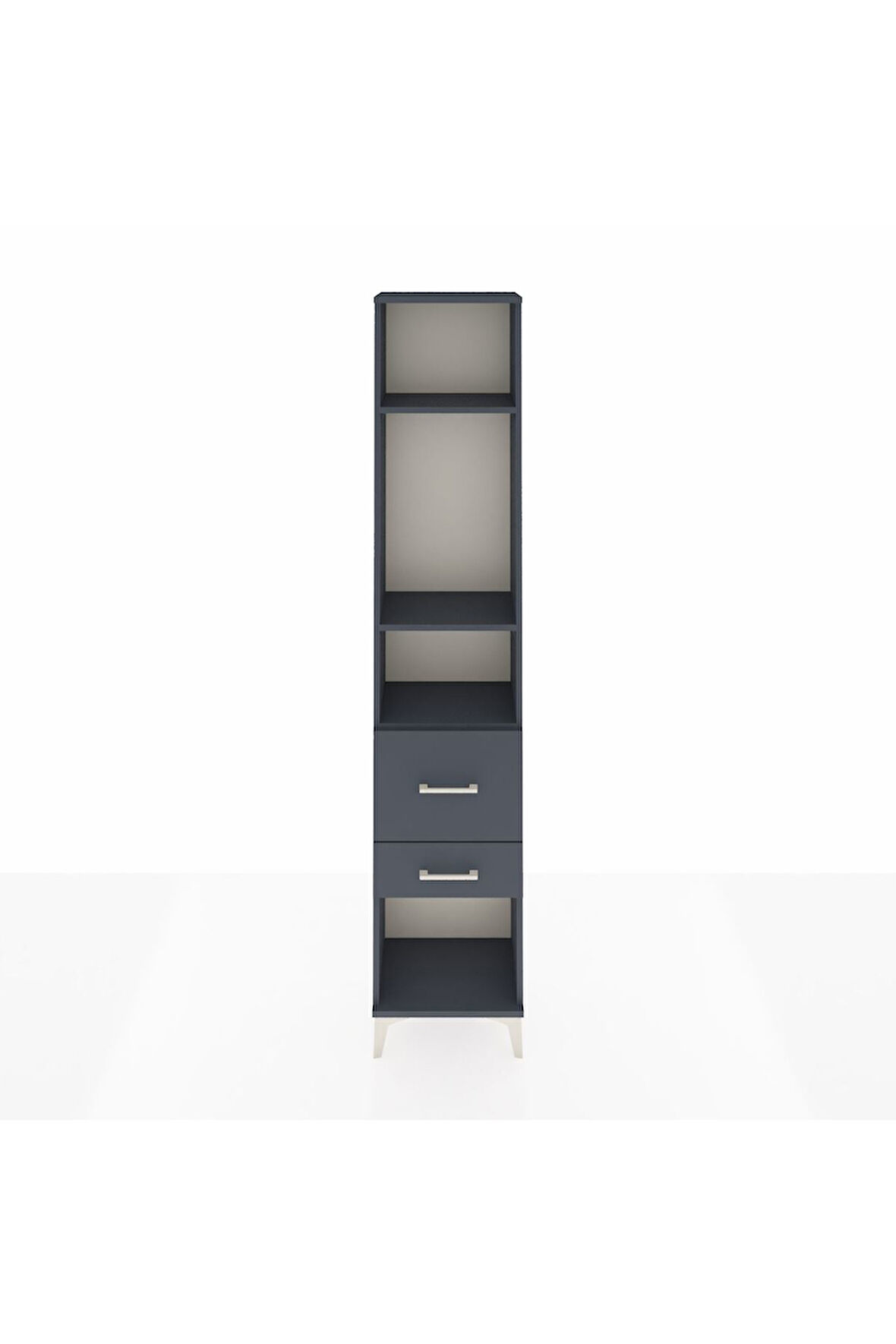 Arges Dolap 3 Raflı 2 Çekmeceli 44x30x221 Antrasit-Antrasit