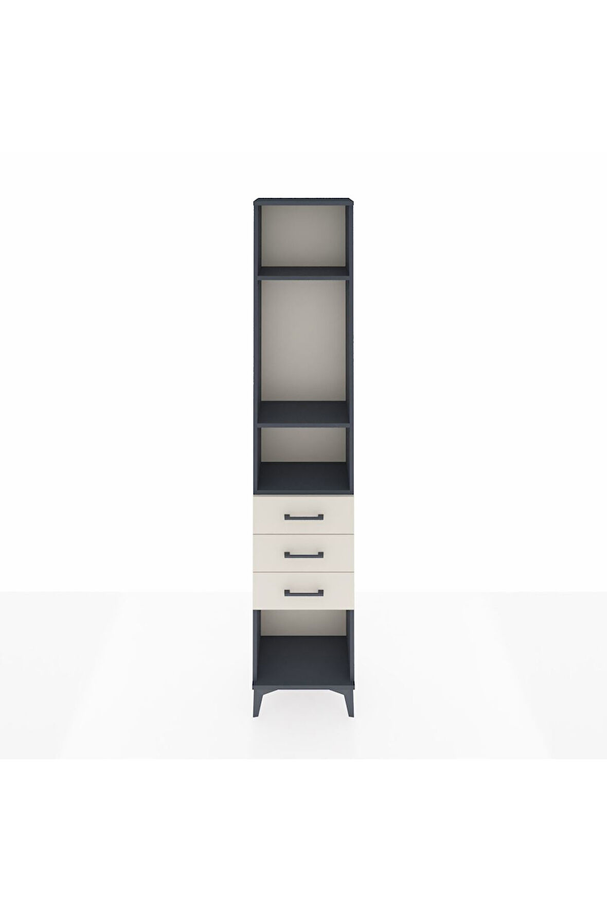 Arges Dolap 3 Raflı 3 Çekmeceli 44x30x221 Antrasit-Aytaşı