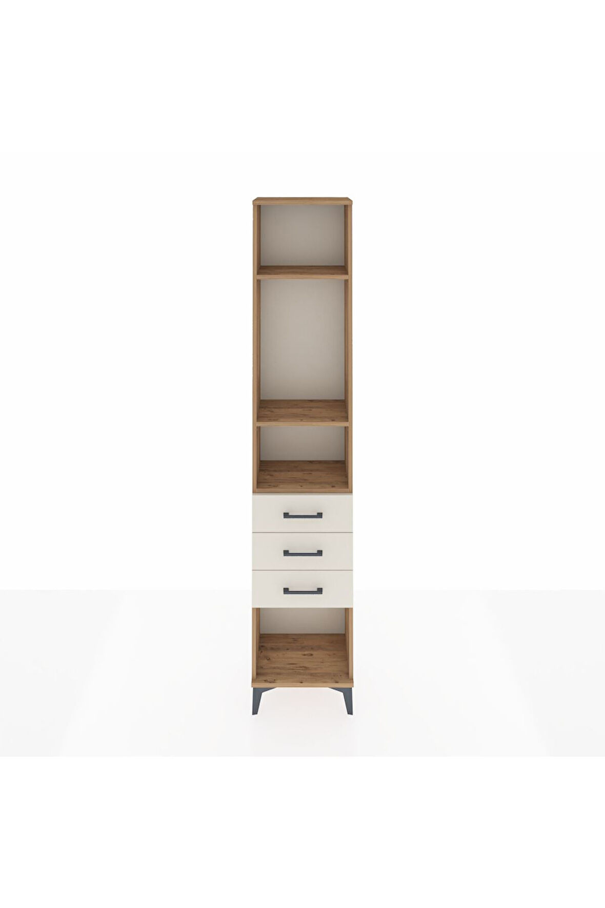 Arges Dolap 3 Raflı 3 Çekmeceli 44x30x221 Çam-Aytaşı