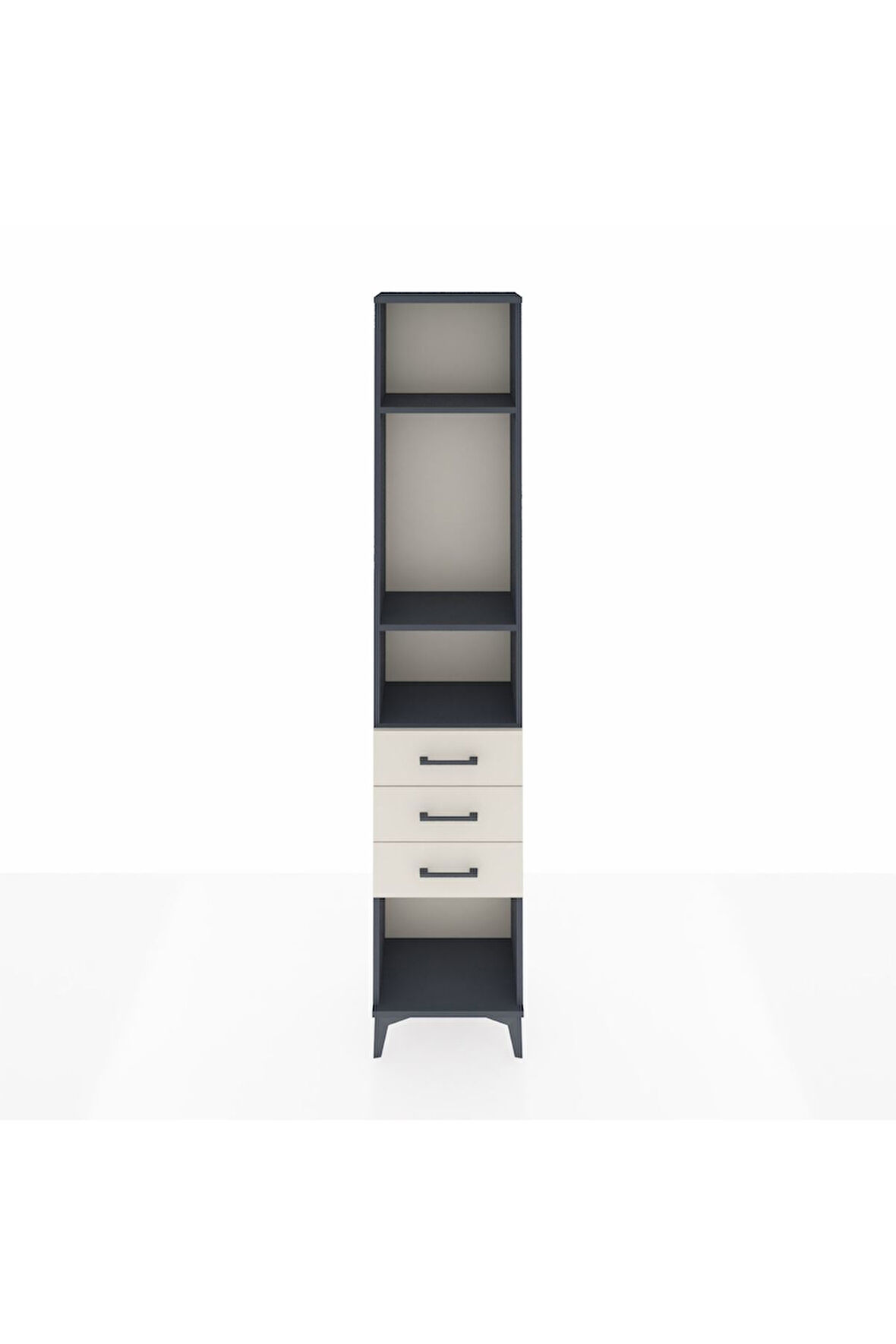 Arges Dolap 3 Raflı 3 Çekmeceli 44x30x221 Antrasit-Aytaşı