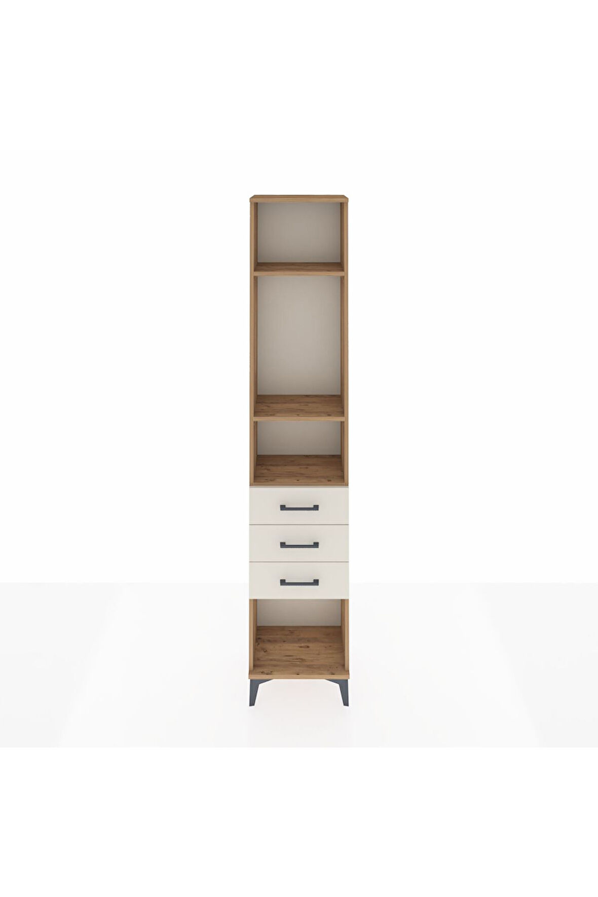 Arges Dolap 3 Raflı 3 Çekmeceli 44x30x221 Çam-Aytaşı