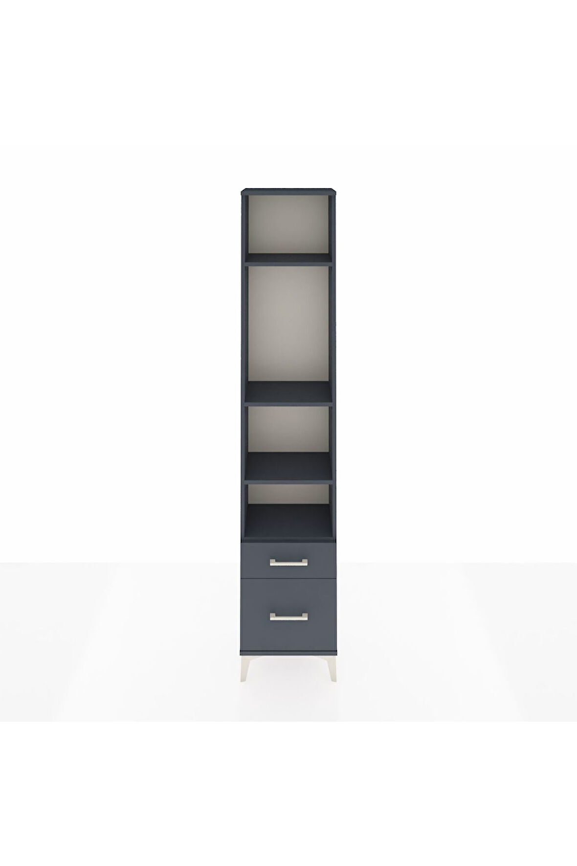 Arges Dolap 4 Raflı 2 Çekmeceli 44x30x221 Antrasit-Antrasit