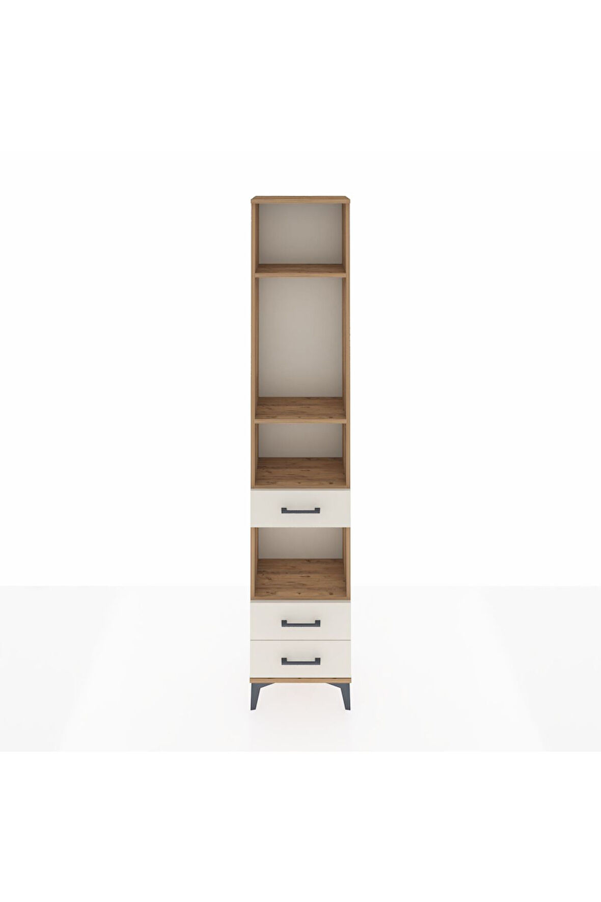Arges Dolap 4 Raflı 3 Çekmeceli 44x30x221 Çam-Aytaşı
