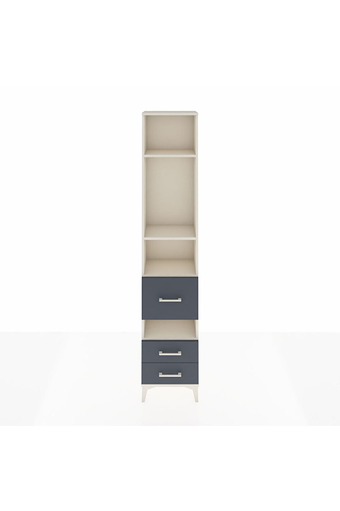Arges Dolap 4 Raflı 3 Çekmeceli 44x30x221 Aytaşı-Antrasit