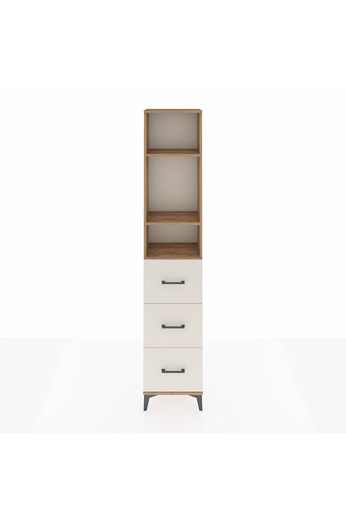 Arges Dolap 3 Raflı 3 Çekmeceli 44x30x221 Çam-Aytaşı