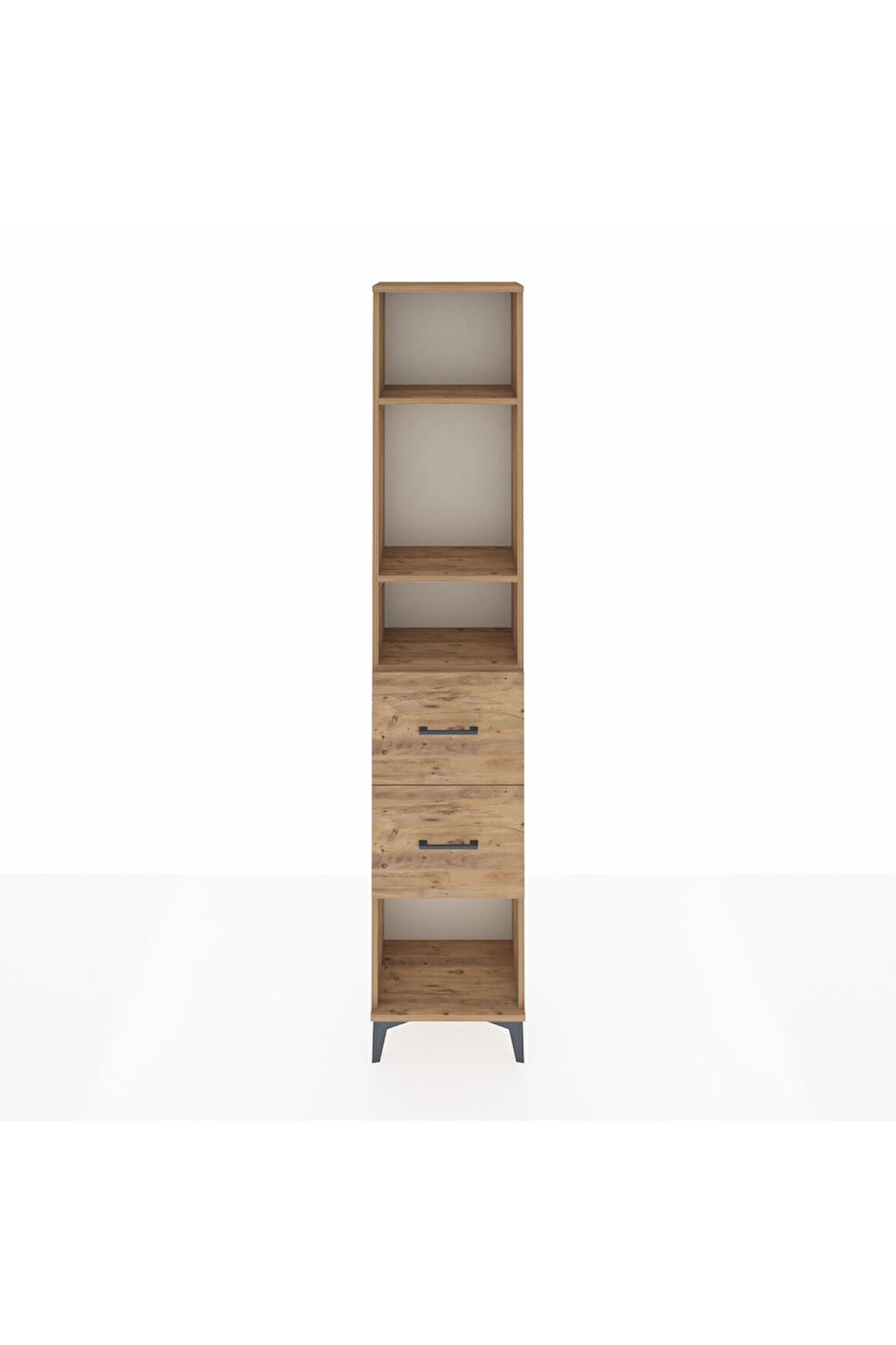 Arges Dolap 3 Raflı 2 Çekmeceli 44x30x221 Çam-Çam