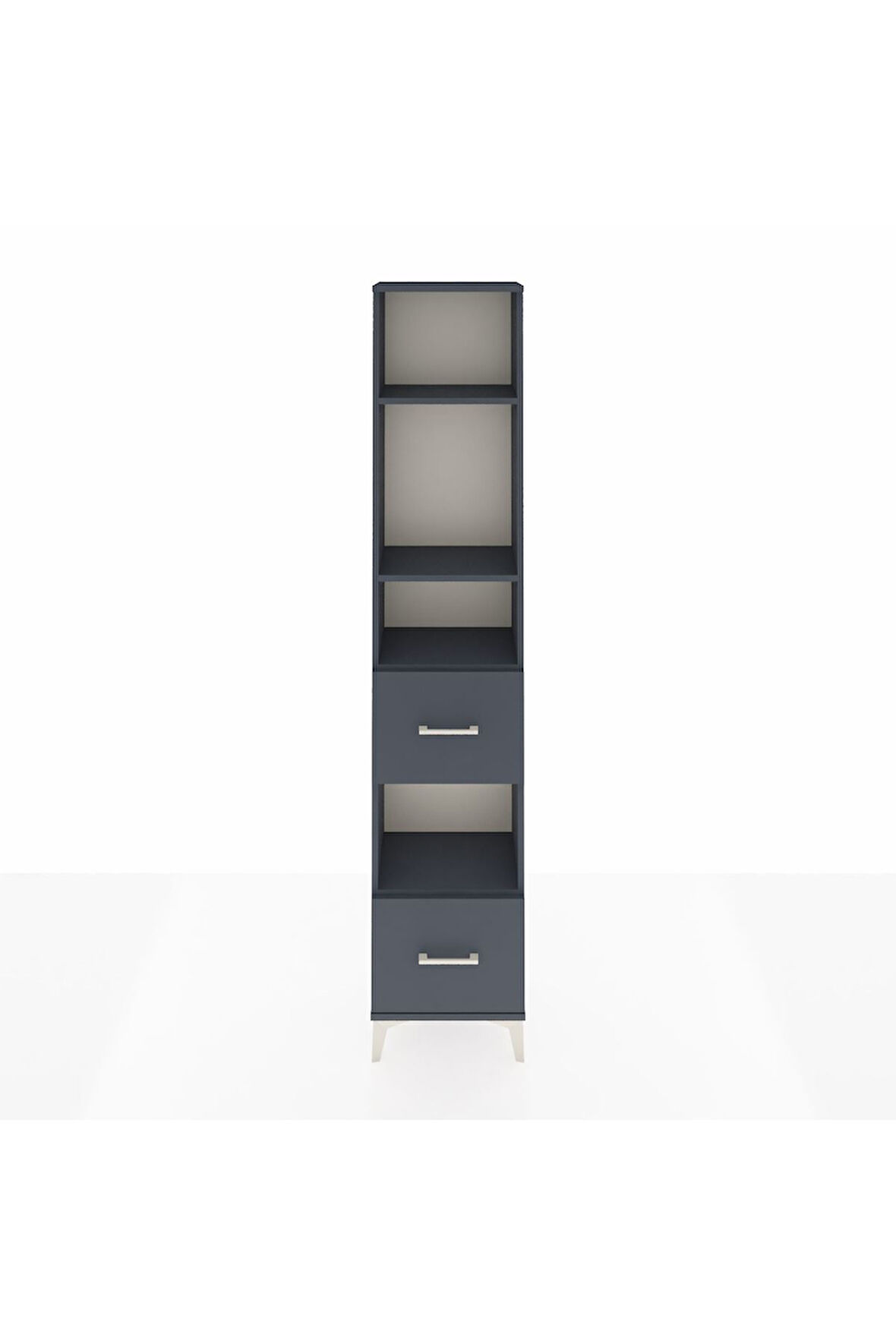 Arges Dolap 4 Raflı 2 Çekmeceli 44x30x221 Antrasit-Antrasit