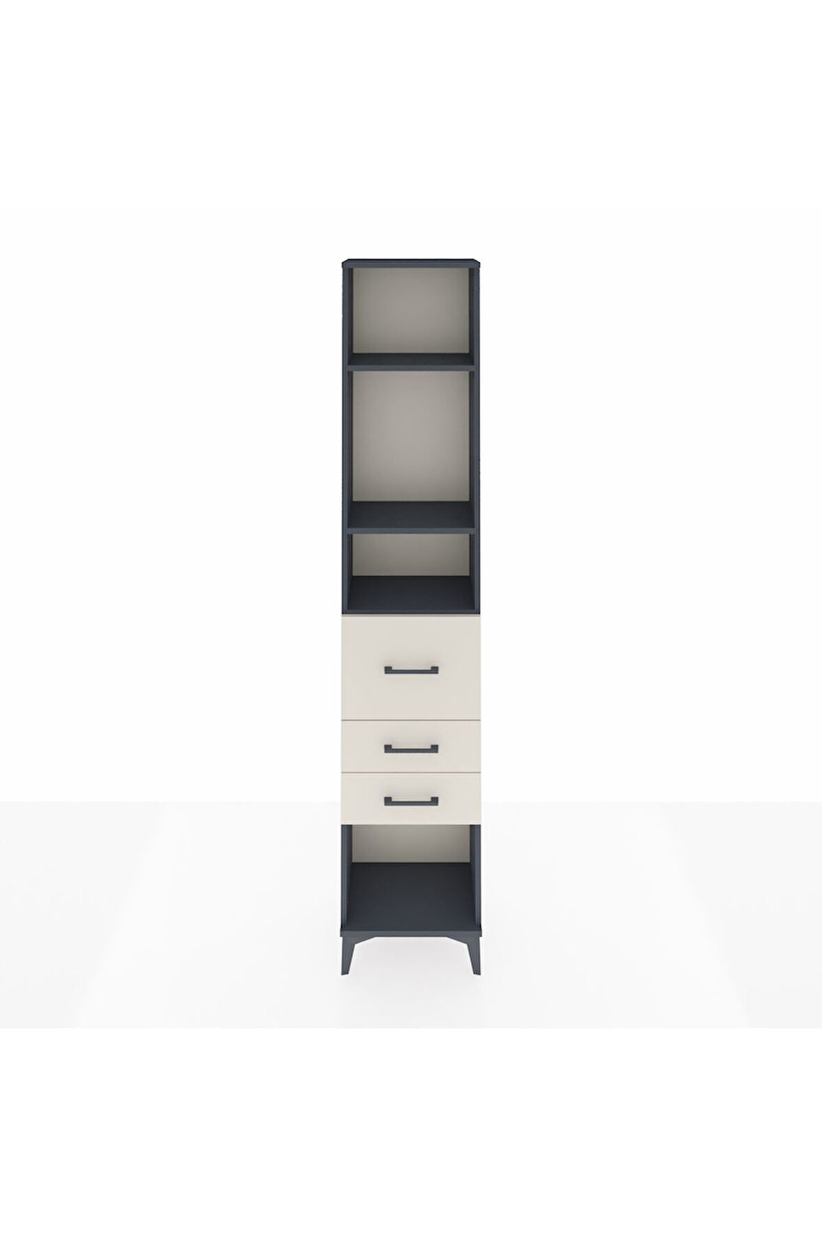 Arges Dolap 3 Raflı 3 Çekmeceli 44x30x221 Antrasit-Aytaşı