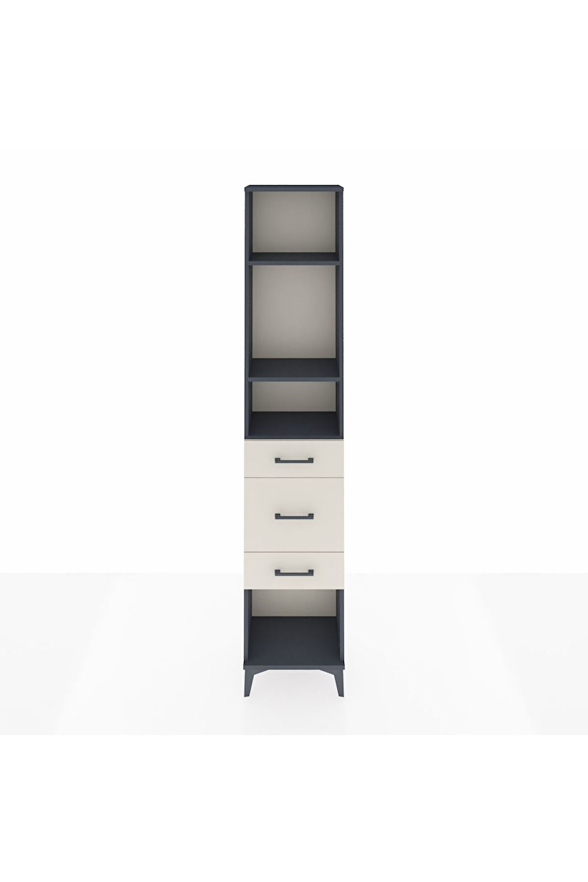 Arges Dolap 3 Raflı 3 Çekmeceli 44x30x221 Antrasit-Aytaşı