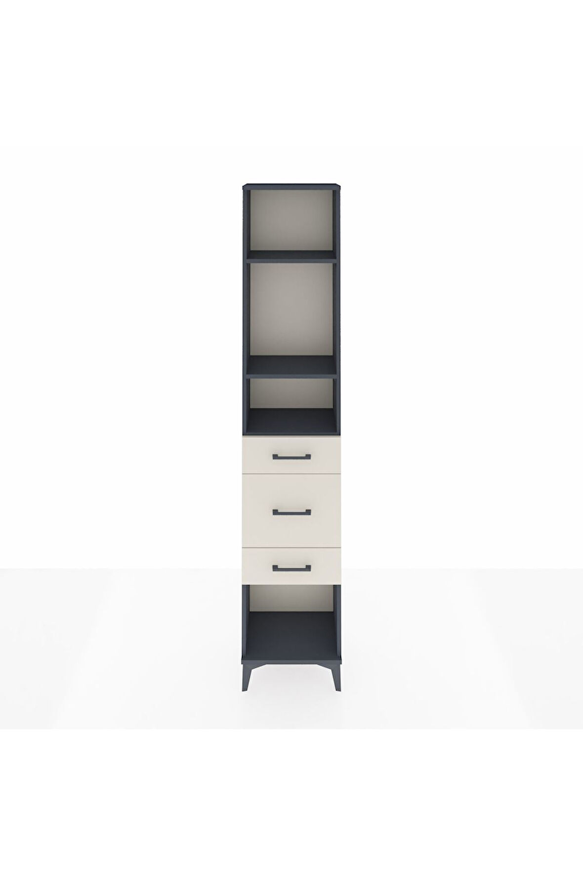 Arges Dolap 3 Raflı 3 Çekmeceli 44x30x221 Antrasit-Aytaşı