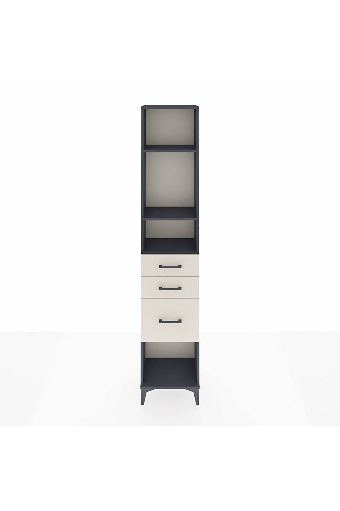 Arges Dolap 3 Raflı 3 Çekmeceli 44x30x221 Antrasit-Aytaşı