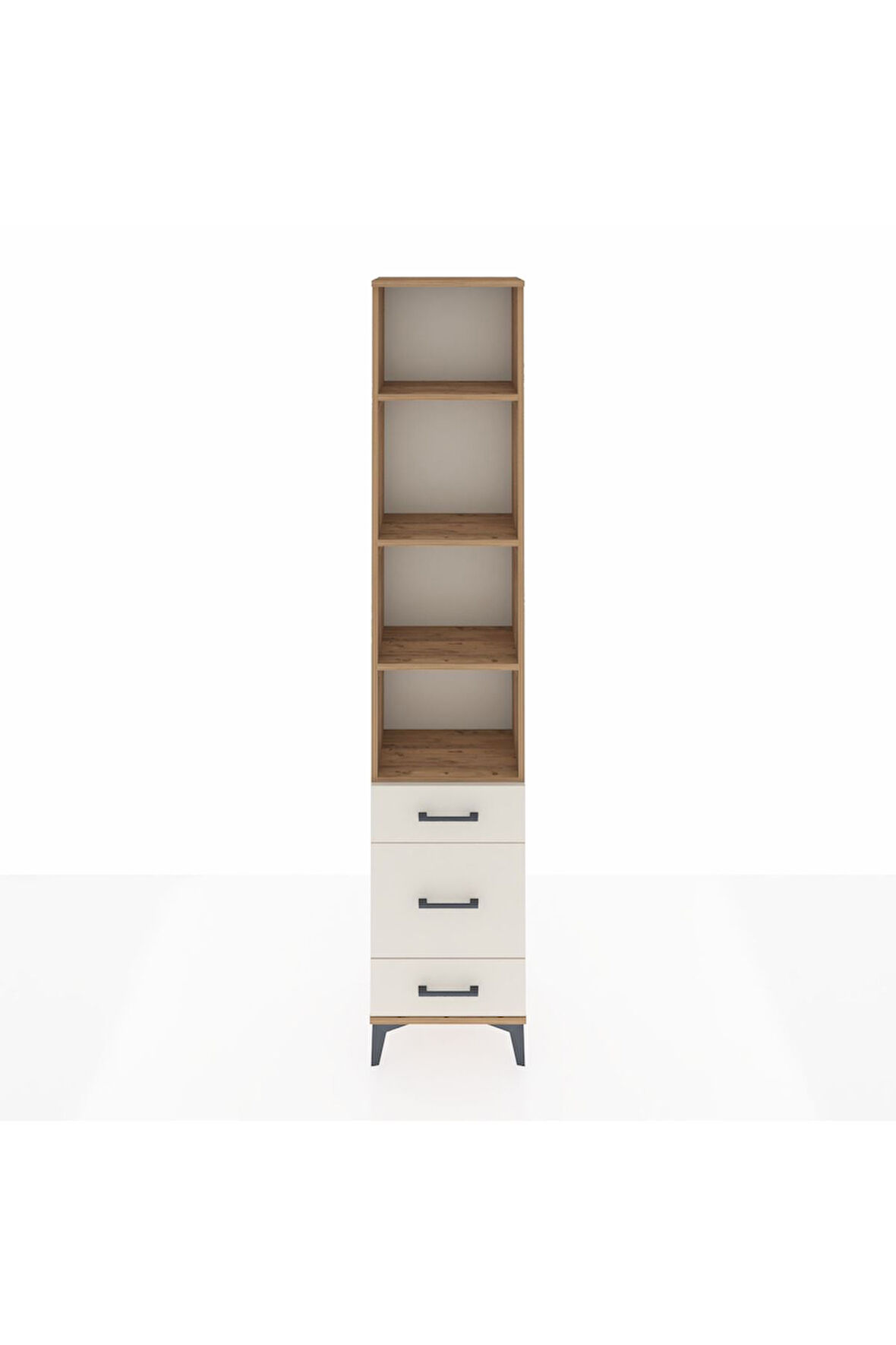 Arges Dolap 4 Raflı 3 Çekmeceli 44x30x221 Çam-Aytaşı