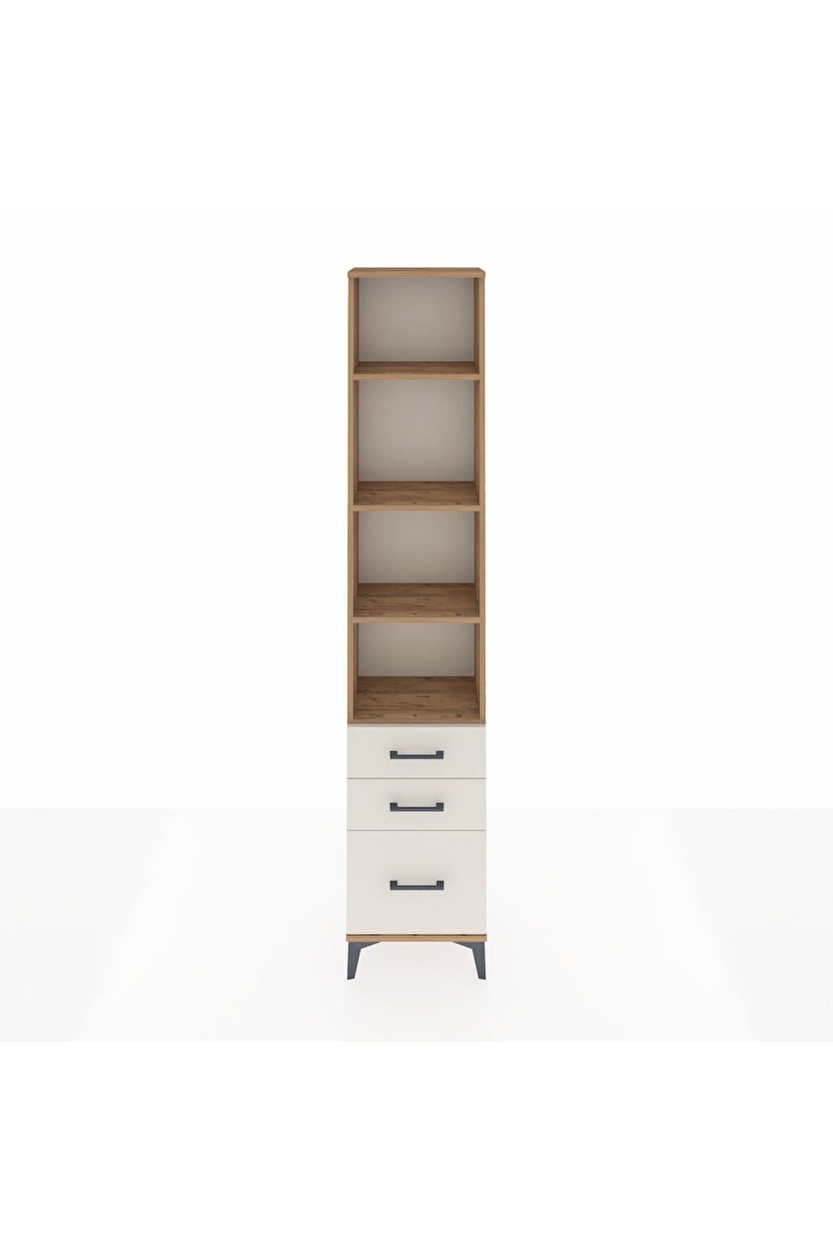 Arges Dolap 4 Raflı 3 Çekmeceli 44x30x221 Çam-Aytaşı