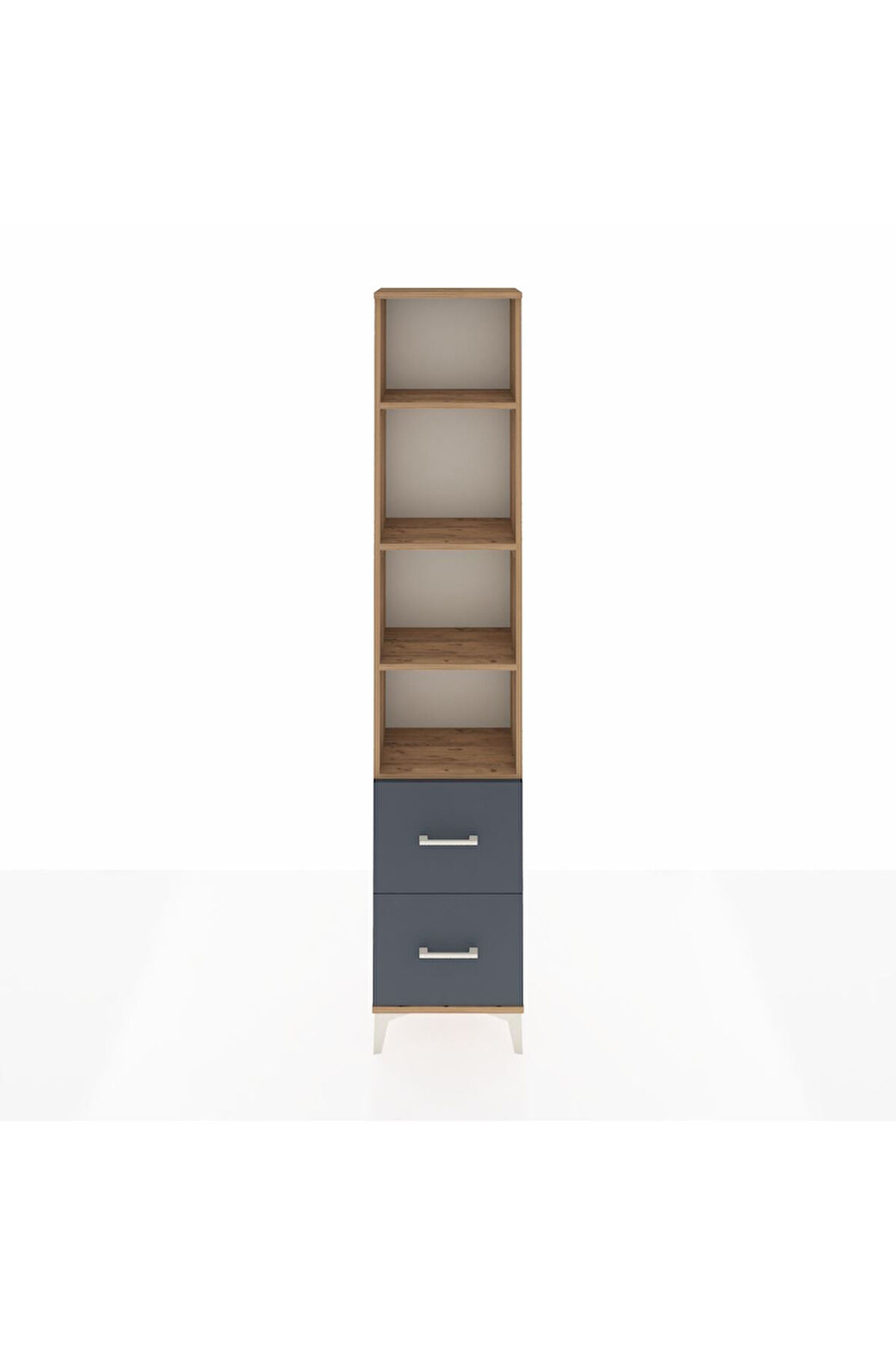 Arges Dolap 4 Raflı 2 Çekmeceli 44x30x221 Çam-Antrasit