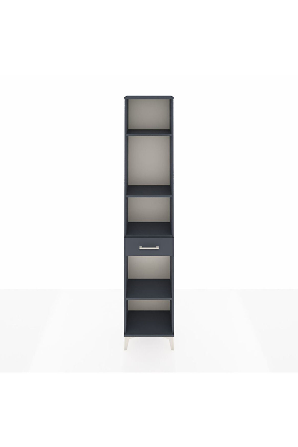 Arges Dolap 4 Raflı Tek Çekmeceli 44x30x221 Antrasit-Antrasit