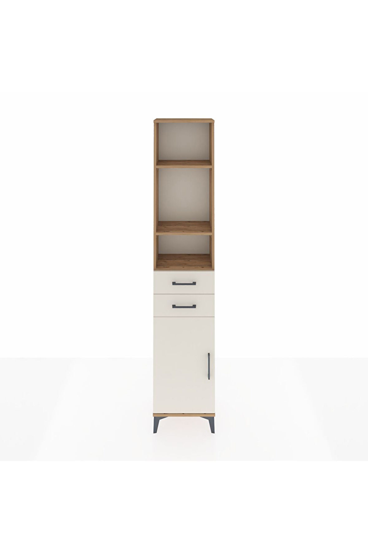 Arges Dolap 4 Raflı 2 Çekmeceli Tek Kapaklı 44x30x221 Çam-Aytaşı