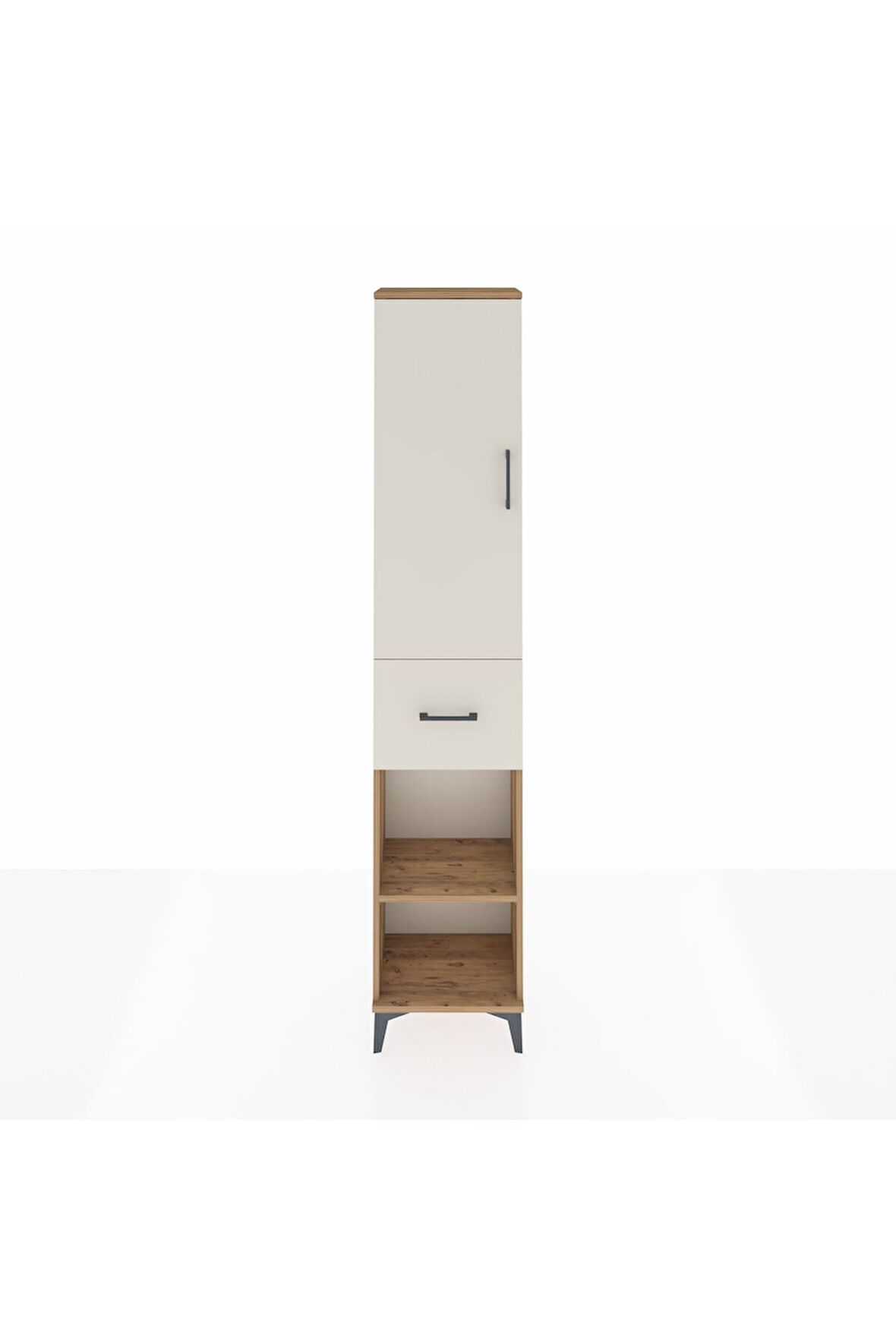 Arges Dolap 4 Raflı Tek Çekmeceli Tek Kapaklı 44x30x221 Çam-Aytaşı