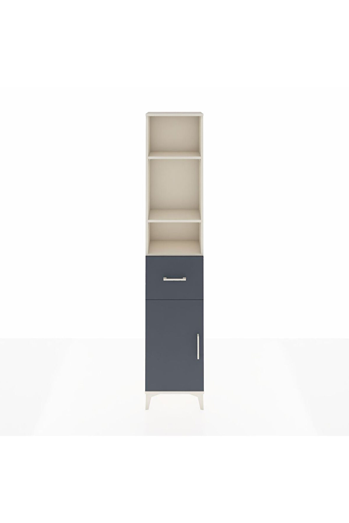 Arges Dolap 4 Raflı Tek Çekmeceli Tek Kapaklı 44x30x221 Aytaşı-Antrasit