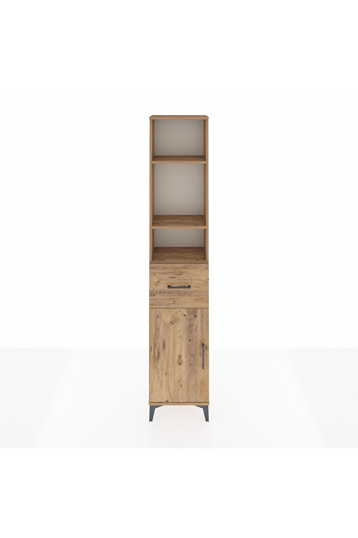 Arges Dolap 4 Raflı Tek Çekmeceli Tek Kapaklı 44x30x221 Çam-Çam