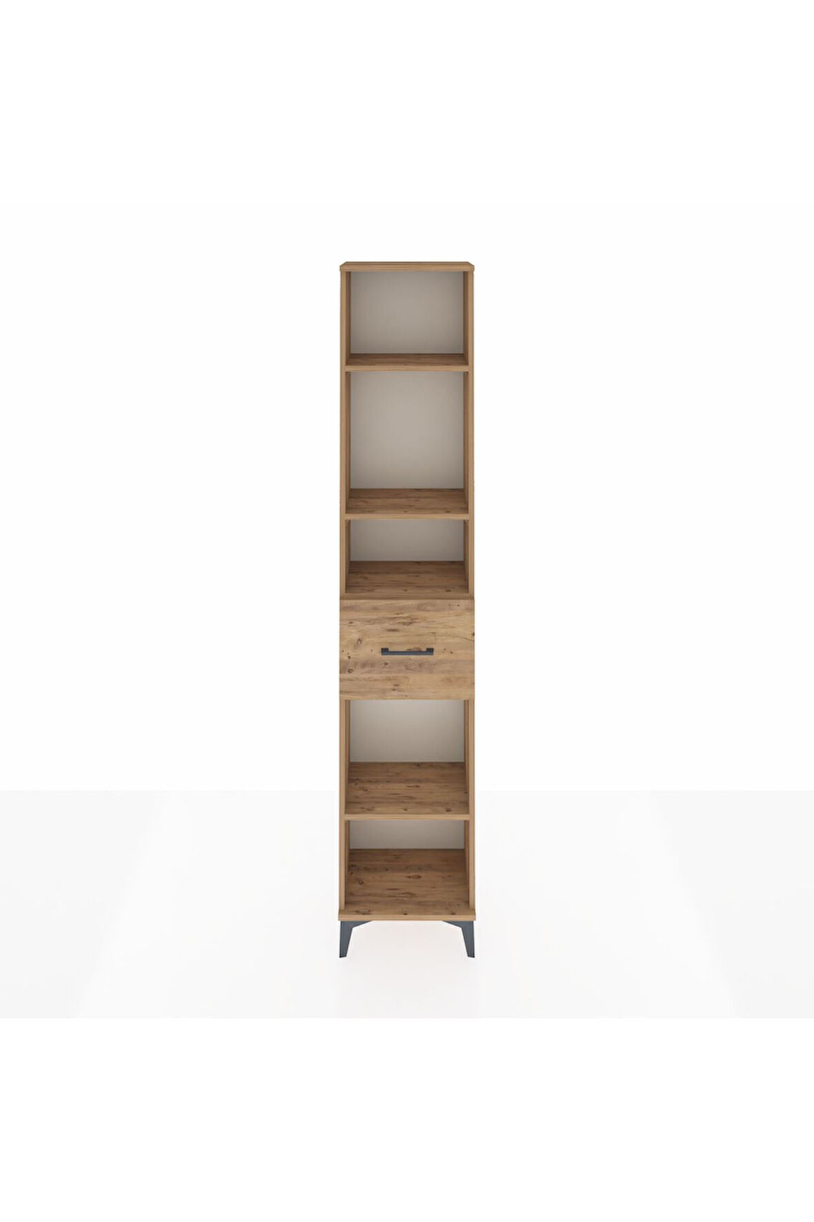 Arges Dolap 4 Raflı Tek Çekmeceli 44x30x221 Çam-Çam