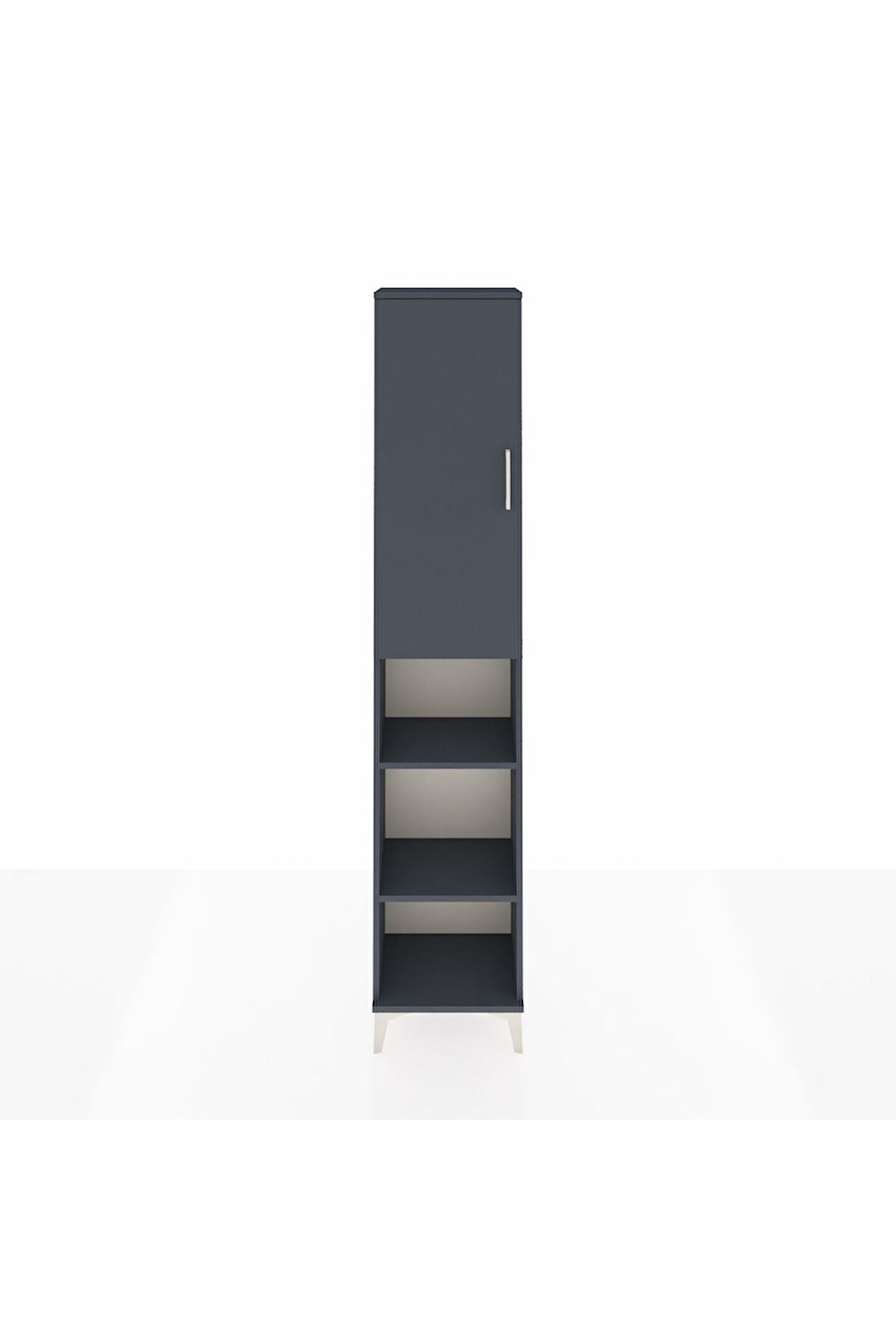 Arges Dolap 4 Raflı Tek Kapaklı Tek Askılı 44x30x221 Antrasit-Antrasit