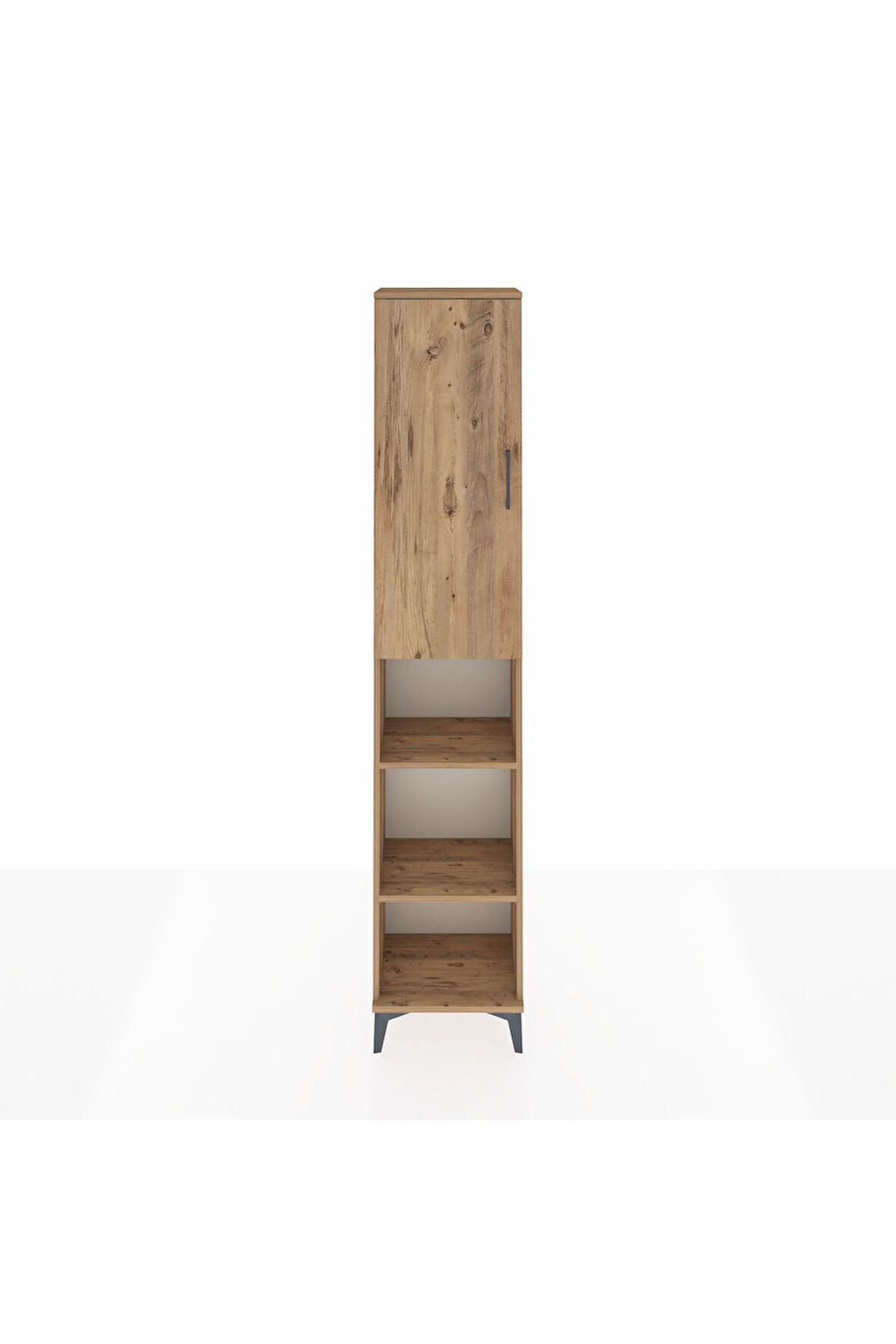 Arges Dolap 4 Raflı Tek Kapaklı Tek Askılı 44x30x221 Çam-Çam