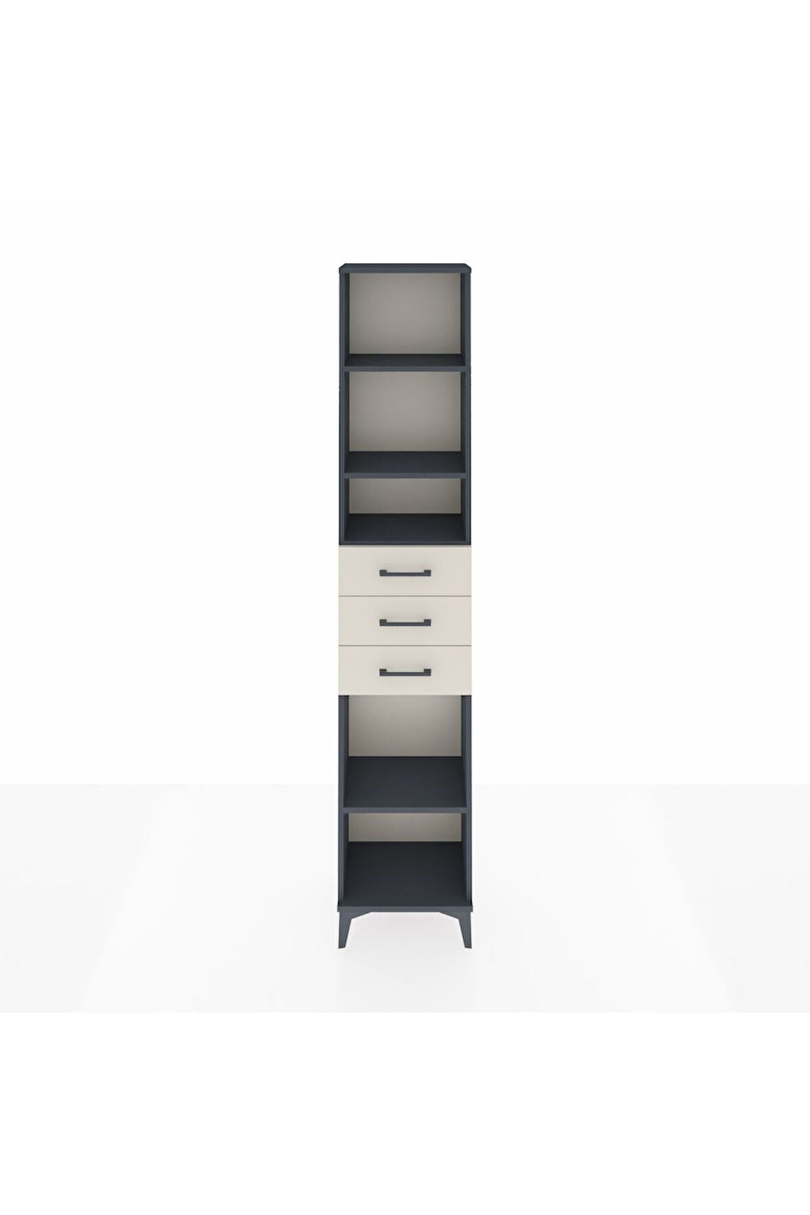 Arges Dolap 4 Raflı 3 Çekmeceli 44x30x221 Antrasit-Aytaşı