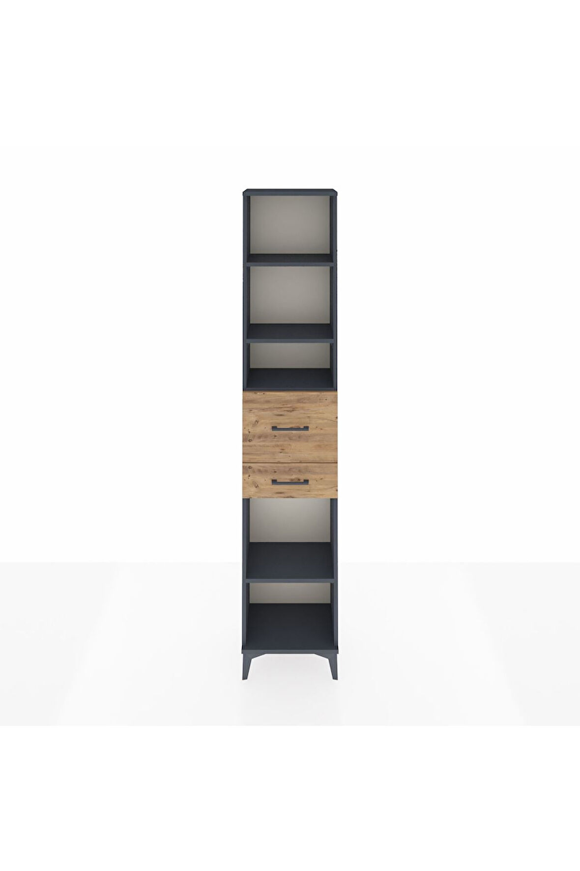 Arges Dolap 4 Raflı 2 Çekmeceli 44x30x221 Antrasit-Çam