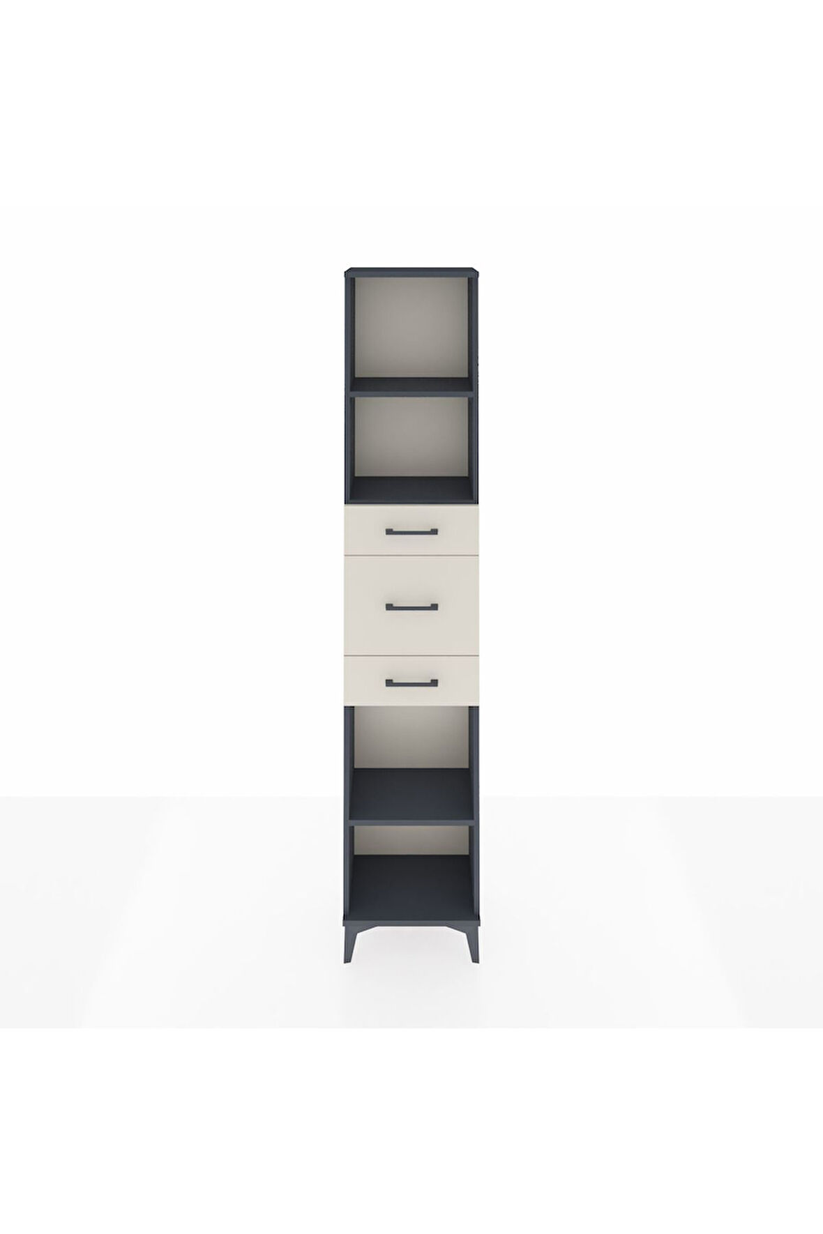 Arges Dolap 3 Raflı 3 Çekmeceli 44x30x221 Antrasit-Aytaşı