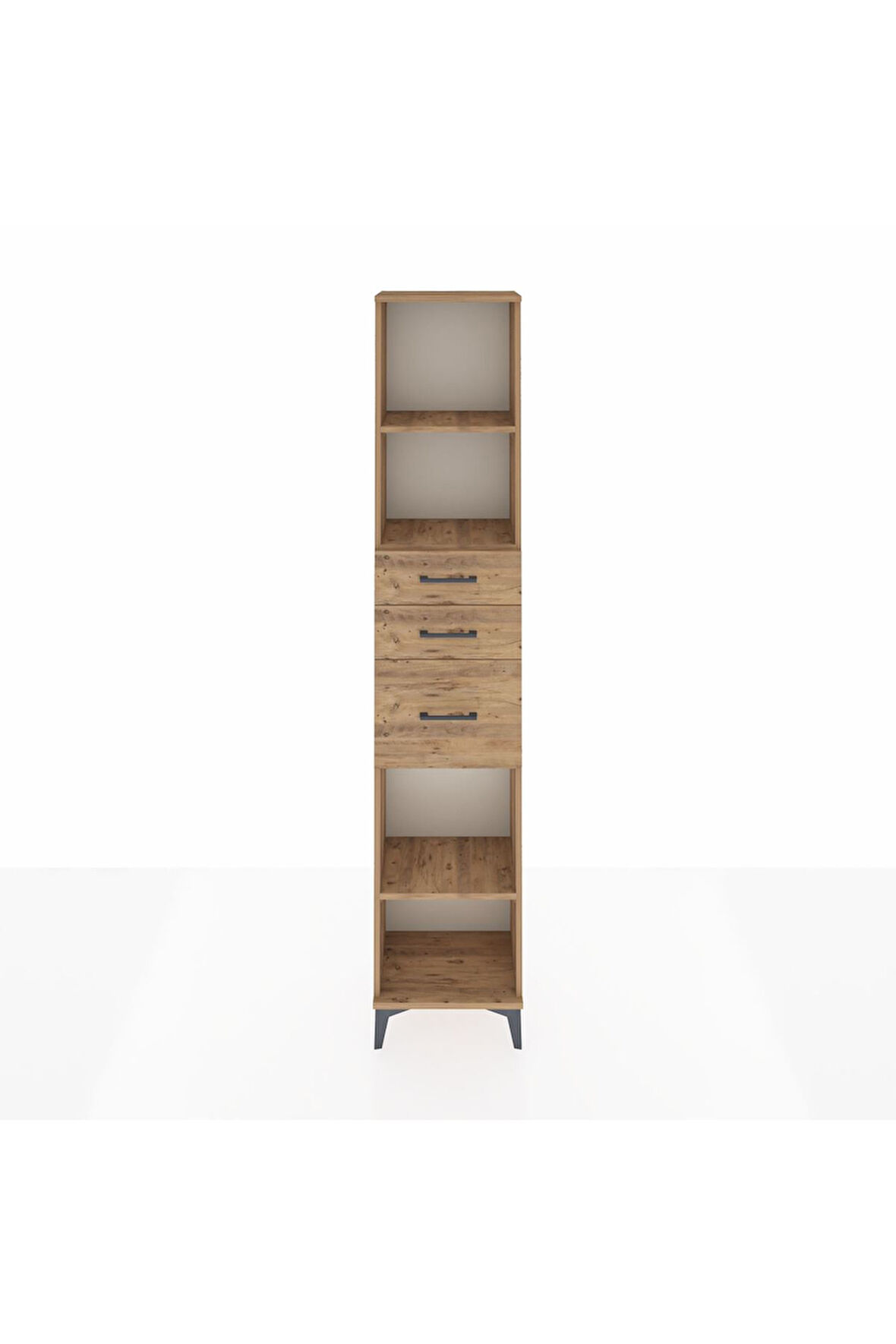 Arges Dolap 3 Raflı 3 Çekmeceli 44x30x221 Çam-Çam