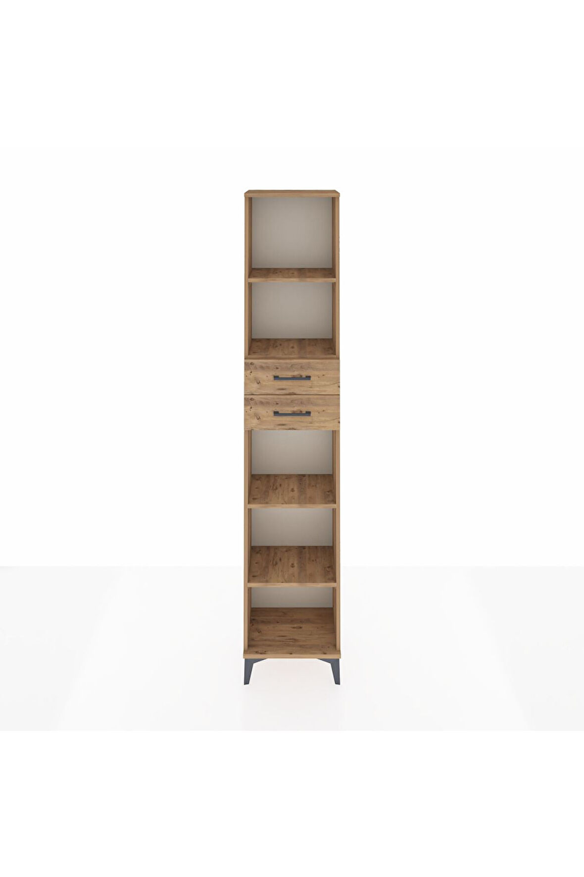 Arges Dolap 4 Raflı 2 Çekmeceli 44x30x221 Çam-Çam