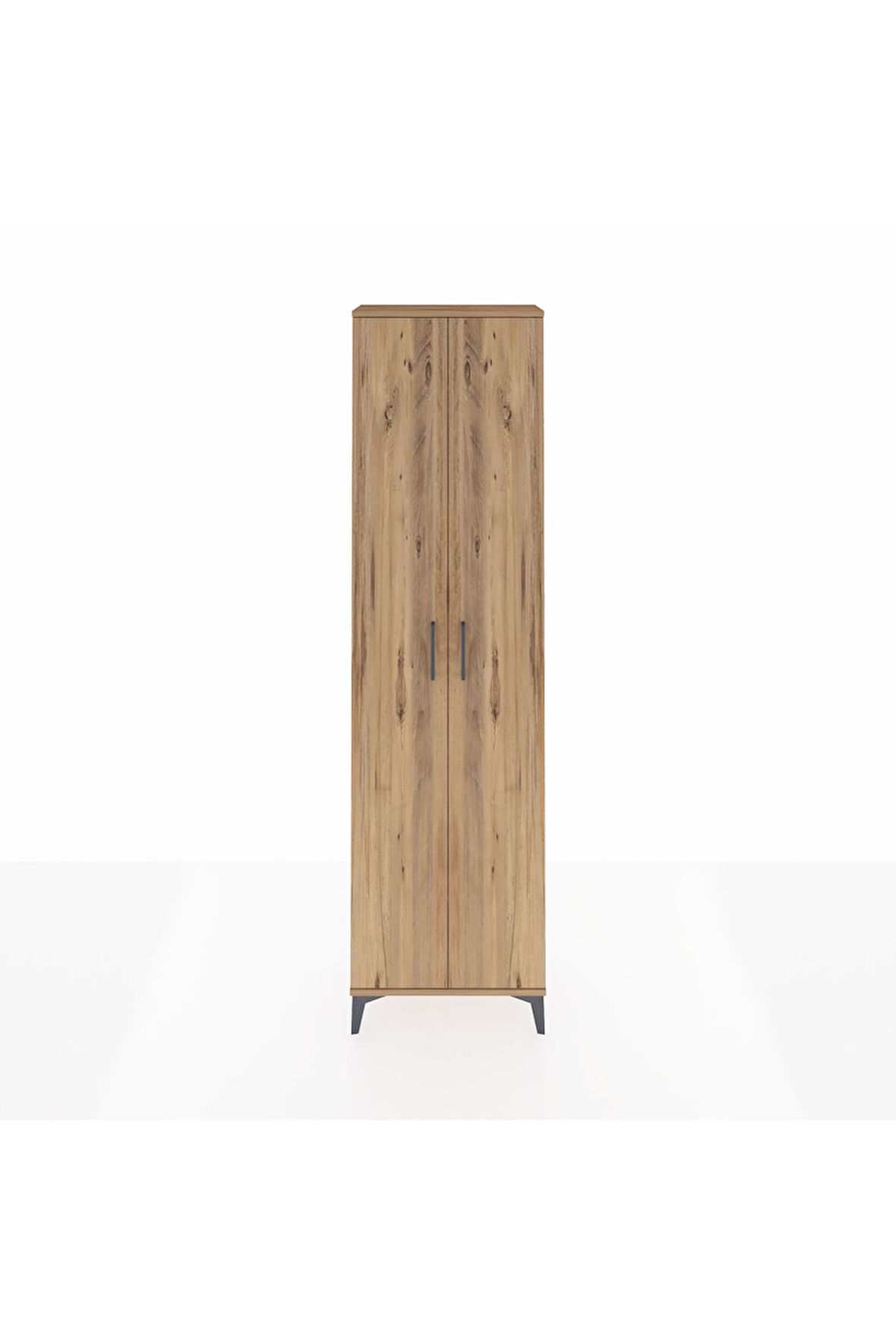 Arges Dolap 3 Raflı 2 Kapaklı Tek Askılı 60x30x221 Çam-Çam